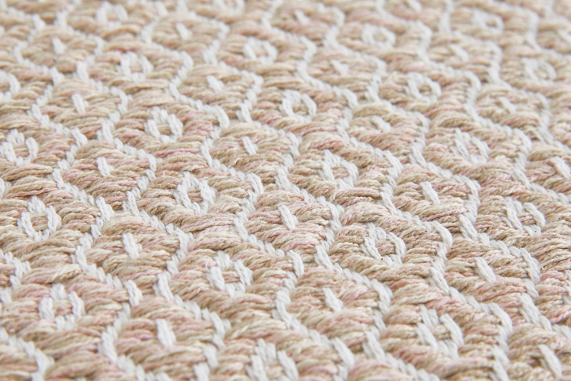 my home Tapis »Nivala« Rectangulaire 10 mm Höhe Flachgewebe, Rauten Motiv, reine Baumwolle, Mit Fransen