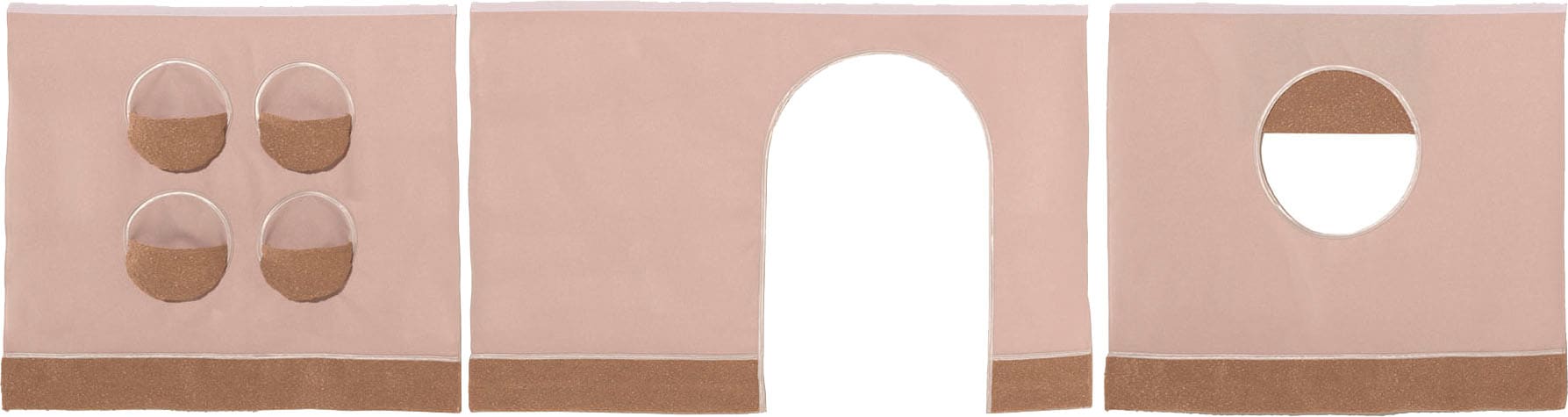 Vipack Lit de jeu »Forrest 90/200 aus massiver Buche weiss lackiert, inkl. Vorhang-Set« construction stable avec protection antichute périphérique, échelle et sommier à lattes enroulables