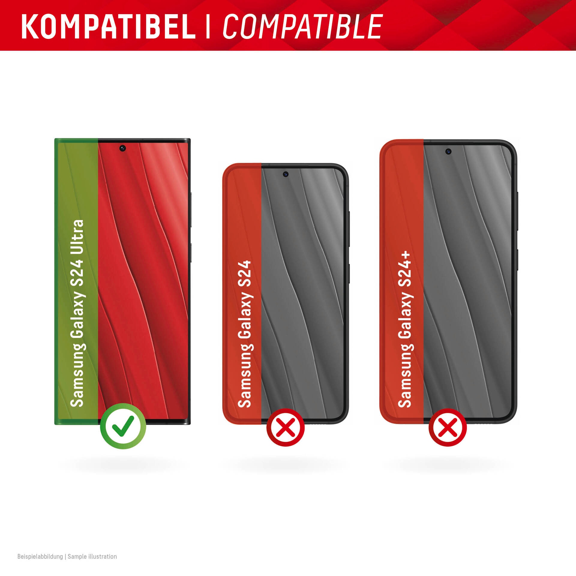 Displex Displayschutzglas »Real Glass + Case« für Samsung Galaxy S24 Ultra Displayschutzfolie Displayschutz Rundumschutz 360 Grad splitterfest