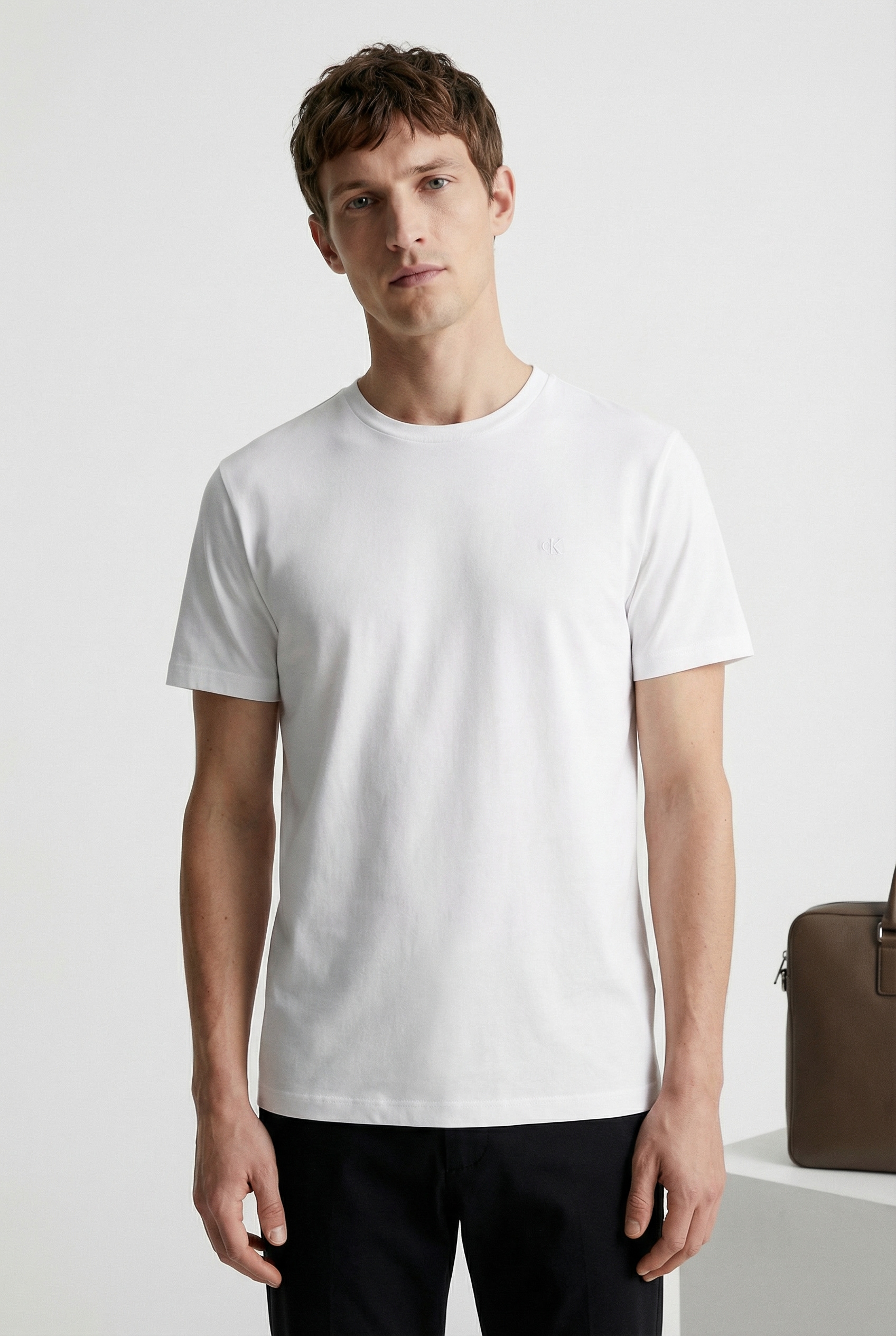 Calvin Klein T-shirt »2 Pack SS STRETCH COTTON SLIM TEE« Paquet, 2 Rundhalsausschnitt, slim fit