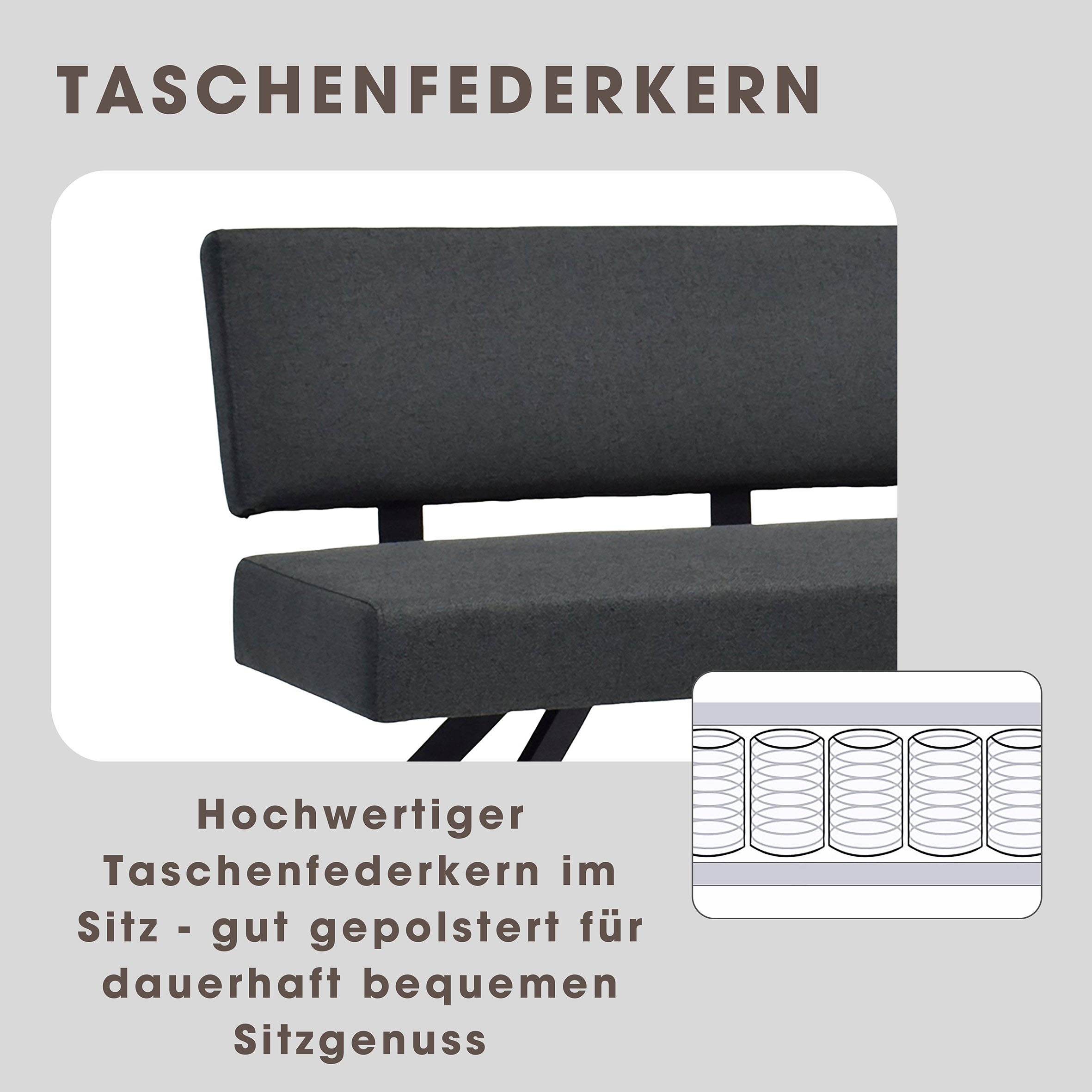 byLIVING Sitzbank »TORONTO« Webstoff, bis 160 kg, Taschenfederkern, 4-Fussgestell, 3 Sitzplätze
