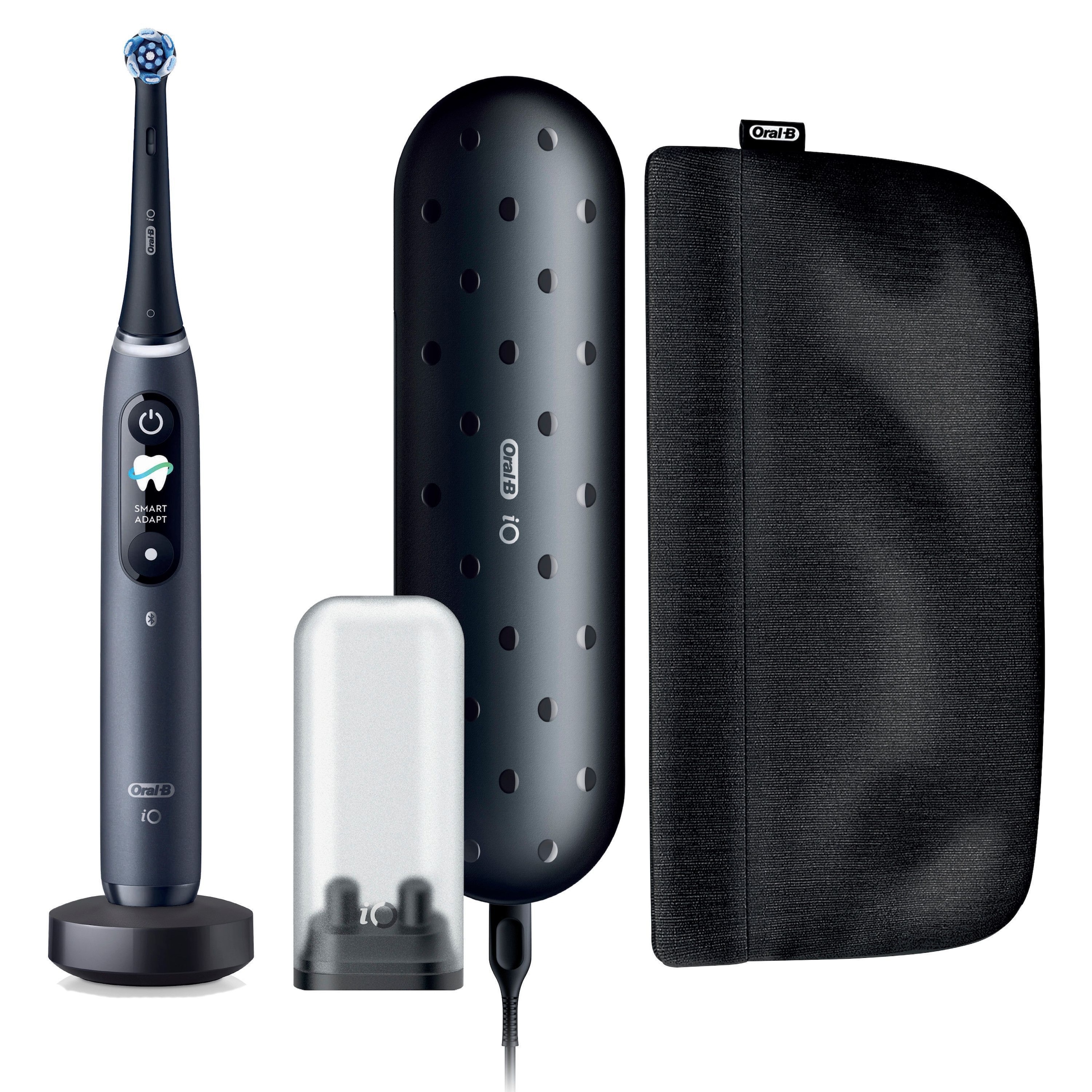 Oral-B Brosse à dents électrique »iO 9 Luxe Edition« 1 cuis Aufsteckbürsten avec technologie magnétique, 7 modes de nettoyage, écran couleur et étui de voyage avec charge