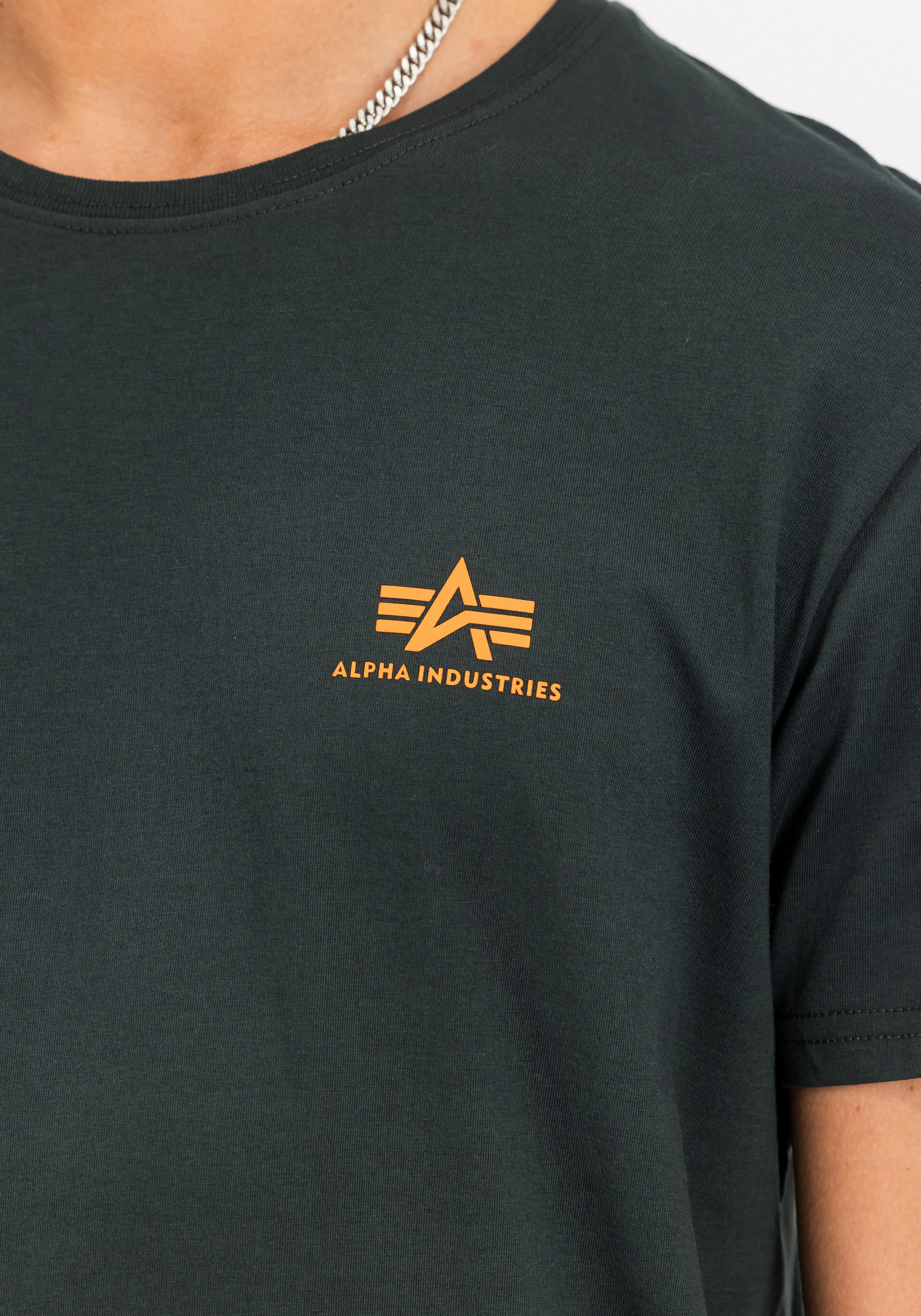 Alpha Industries Shirt à col rond »BASIC T SMALL LOGO« Baumwolle, regular fit