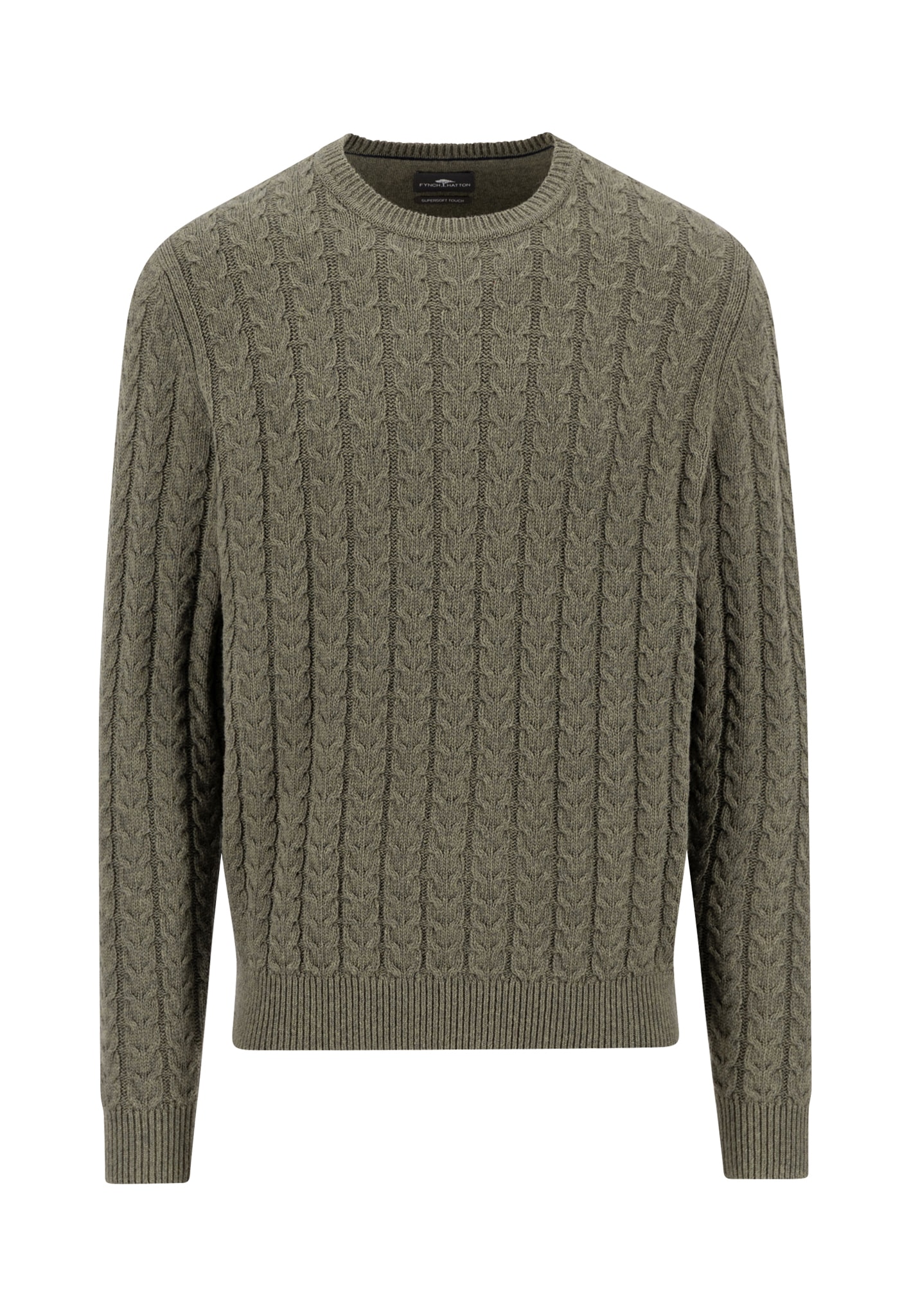 FYNCH-HATTON Pull en tricot mit Zopfmuster und Wolle