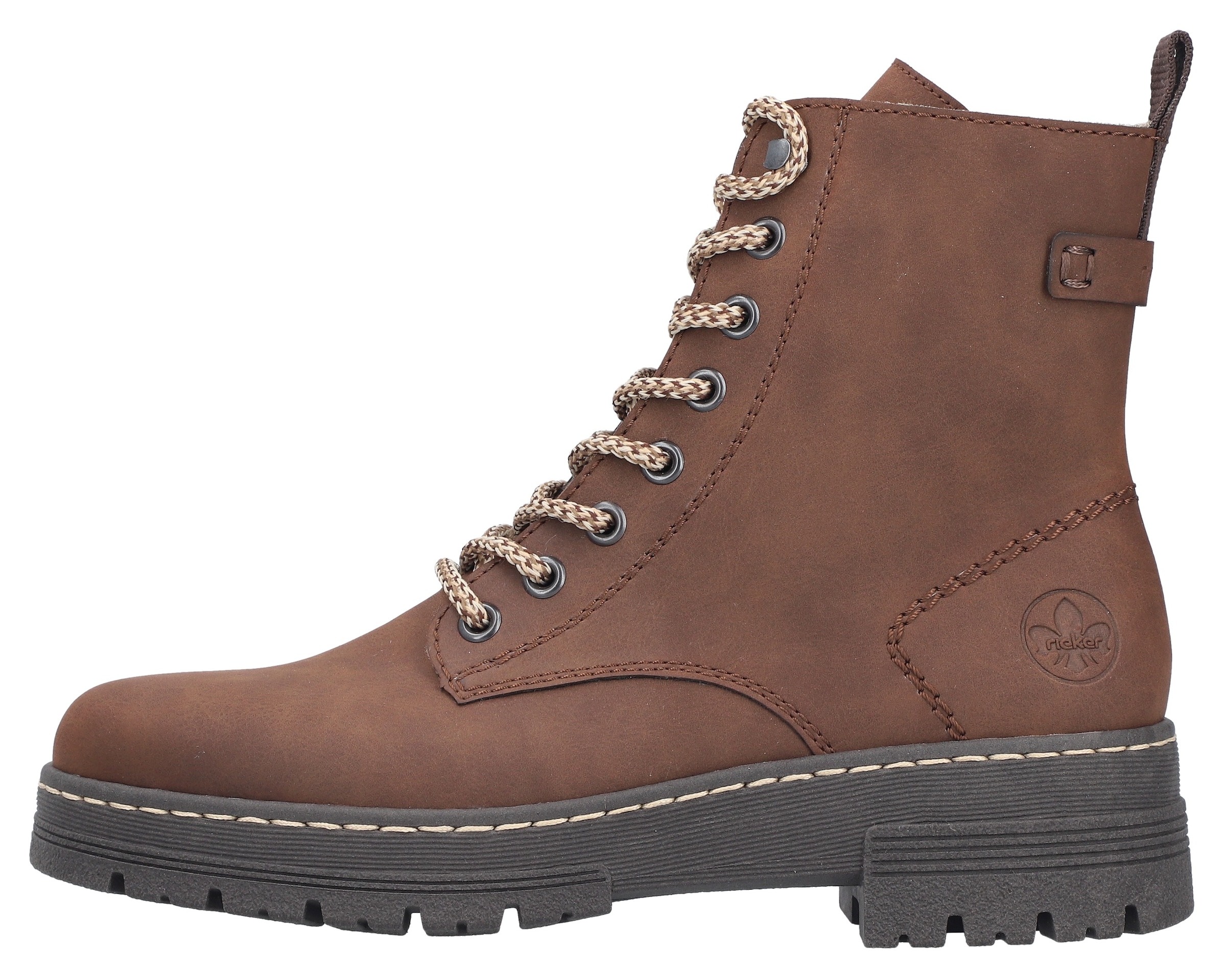 Rieker Bottes à lacets  bottines à lacets, bottines à plateforme, semelle profilée, avec fermeture éclair intérieure