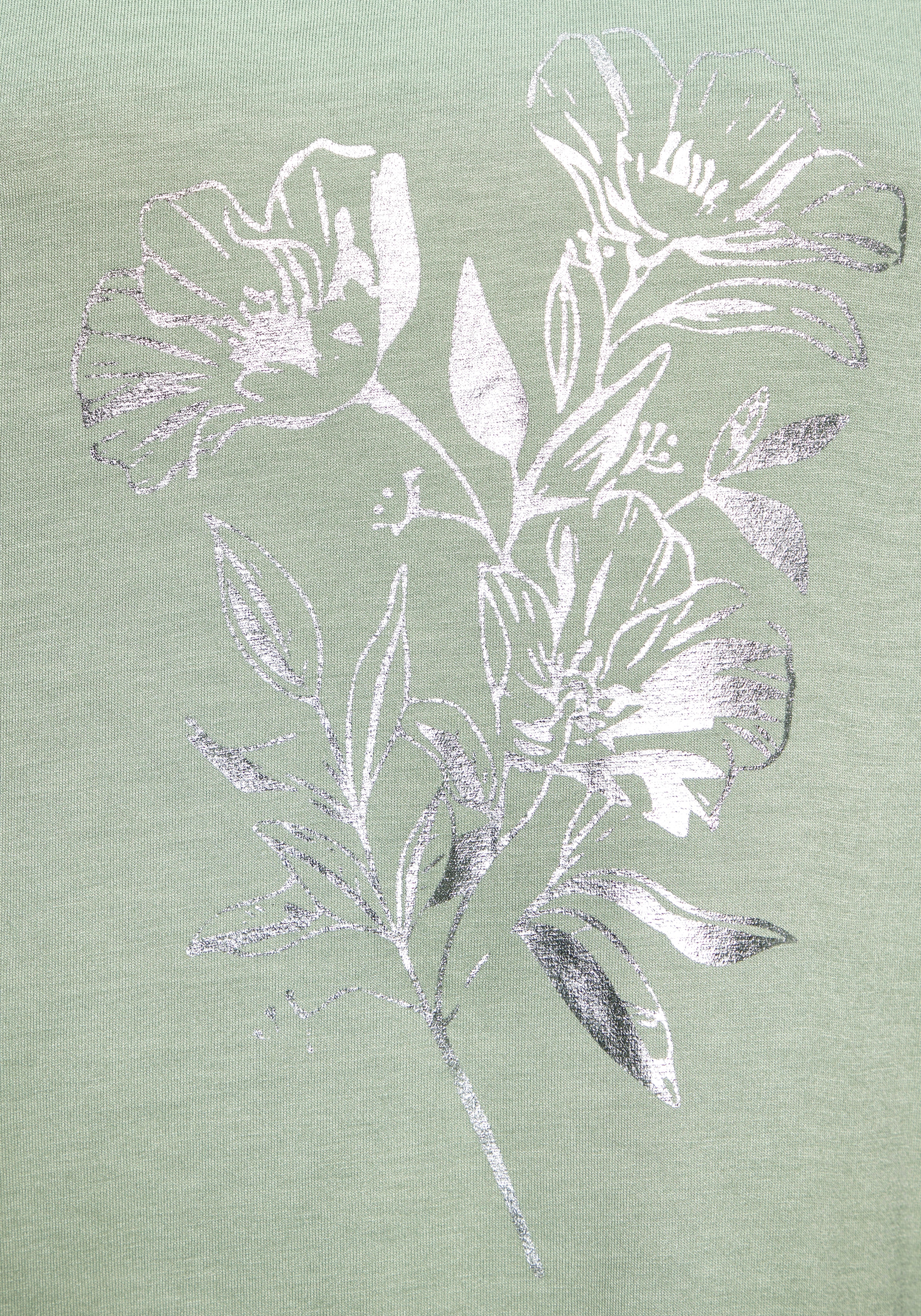 LASCANA Kurzarmshirt »mit schimmerndem Print« aus weichem Viskose-Stretch