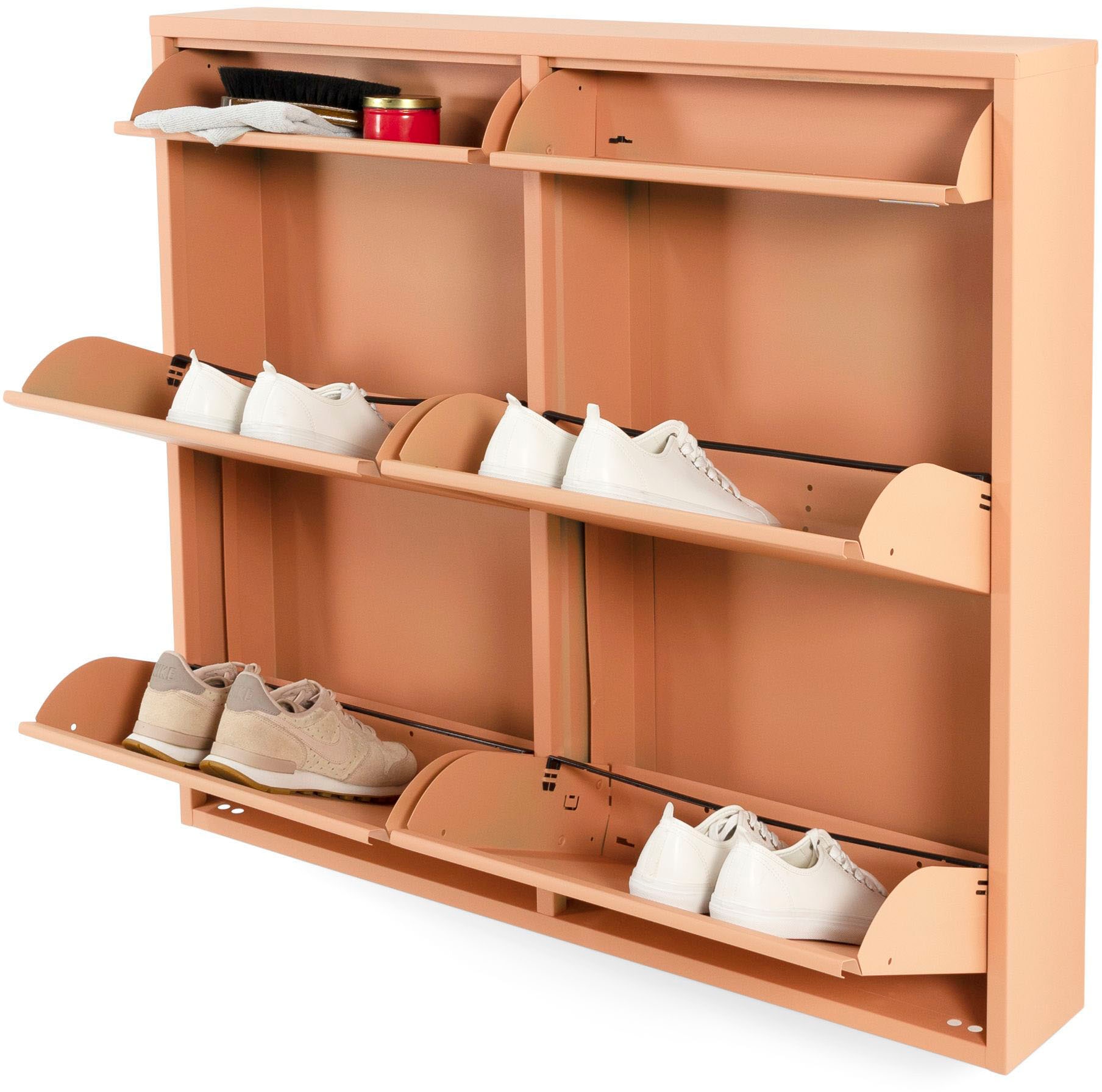 Spinder Design Schuhschrank »Billi Schuhklapper« Metall, Breite 98 cm, Höhe 86 cm, 6 Klappen