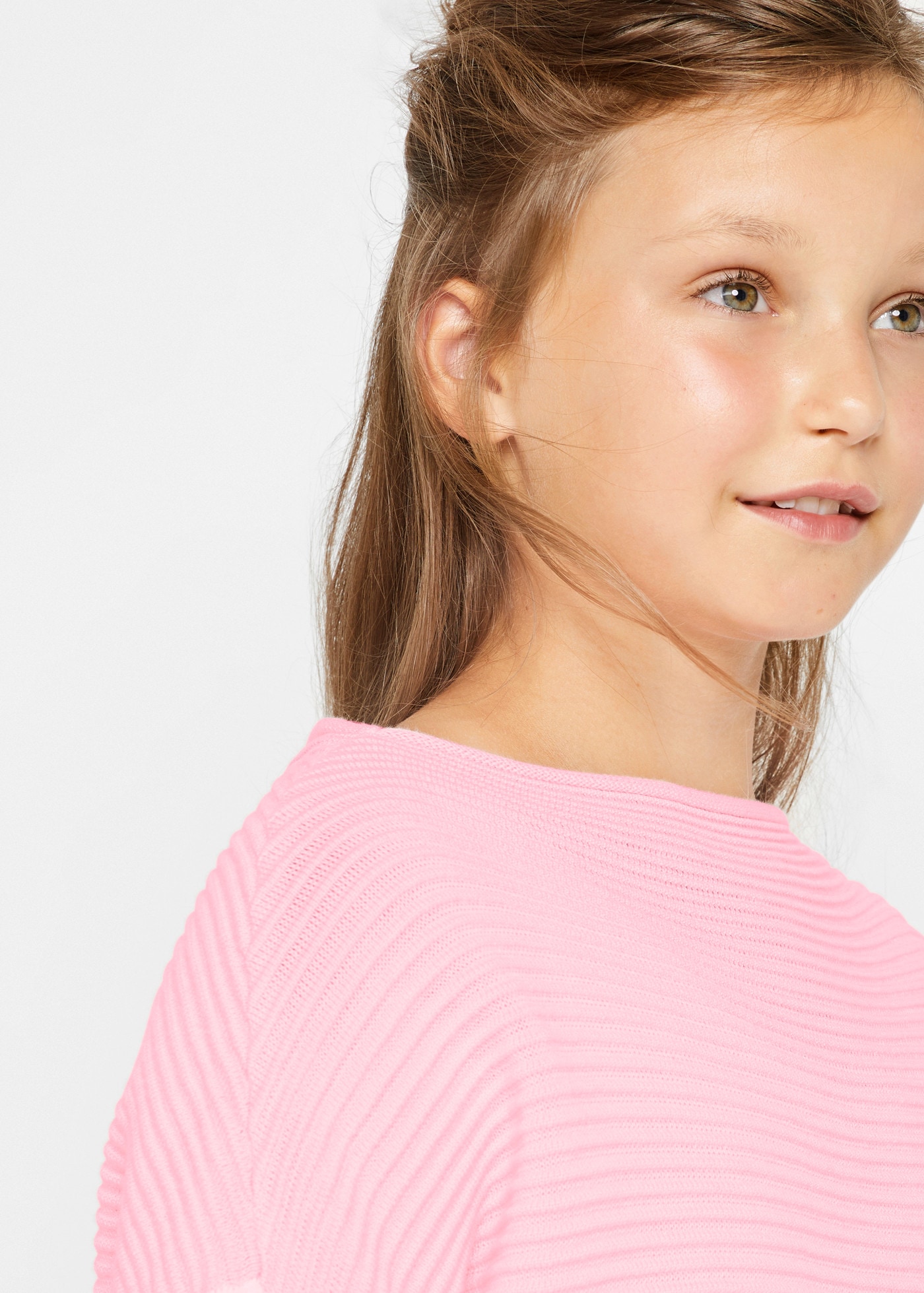 bonprix Pull long für Mädchen, mit Blockstreifen, Regular Fit