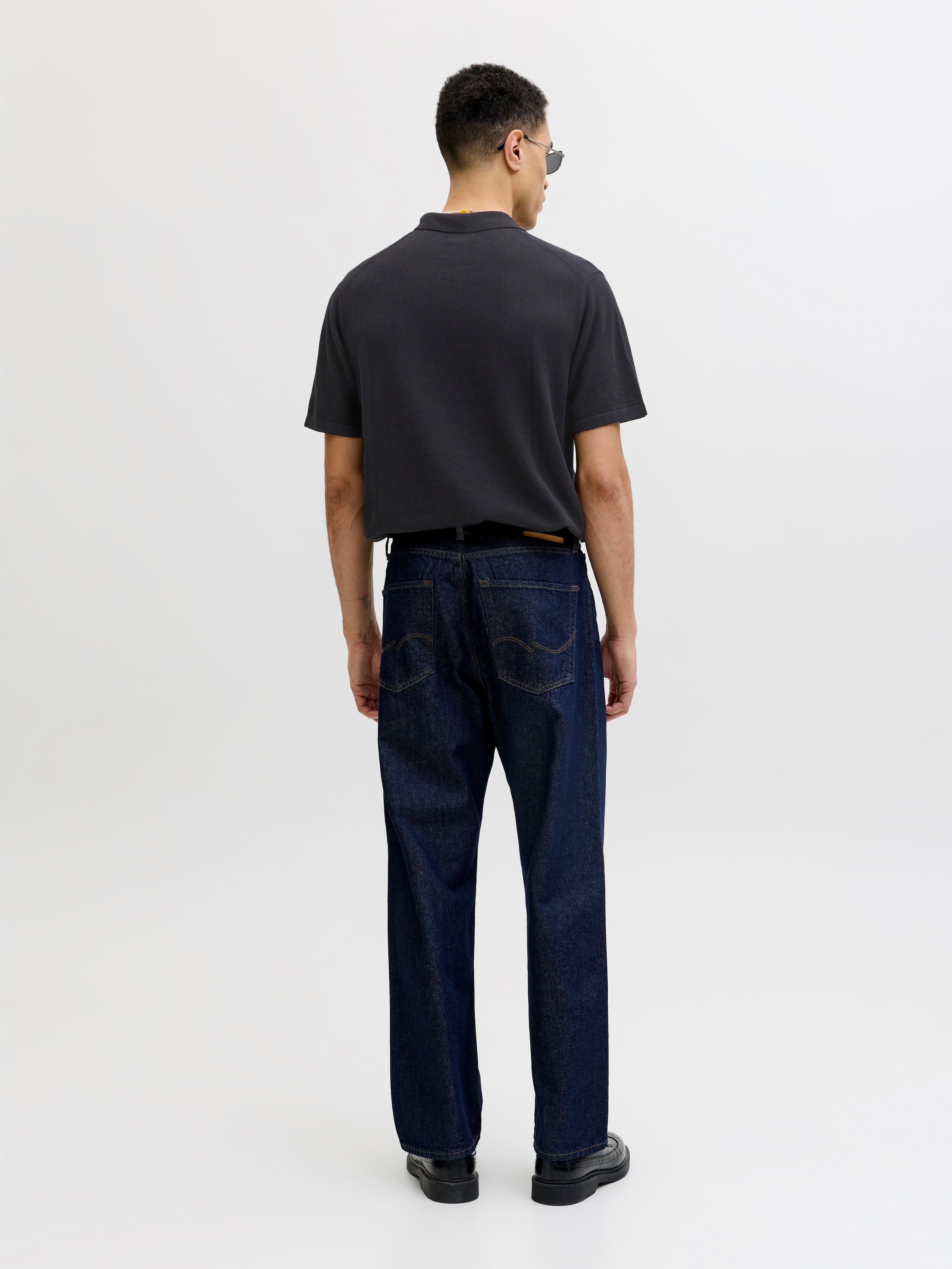 Jack & Jones Pull à manches courtes »JJEEMIL KNIT ZIP POLO SS SN« avec fermeture éclair courte