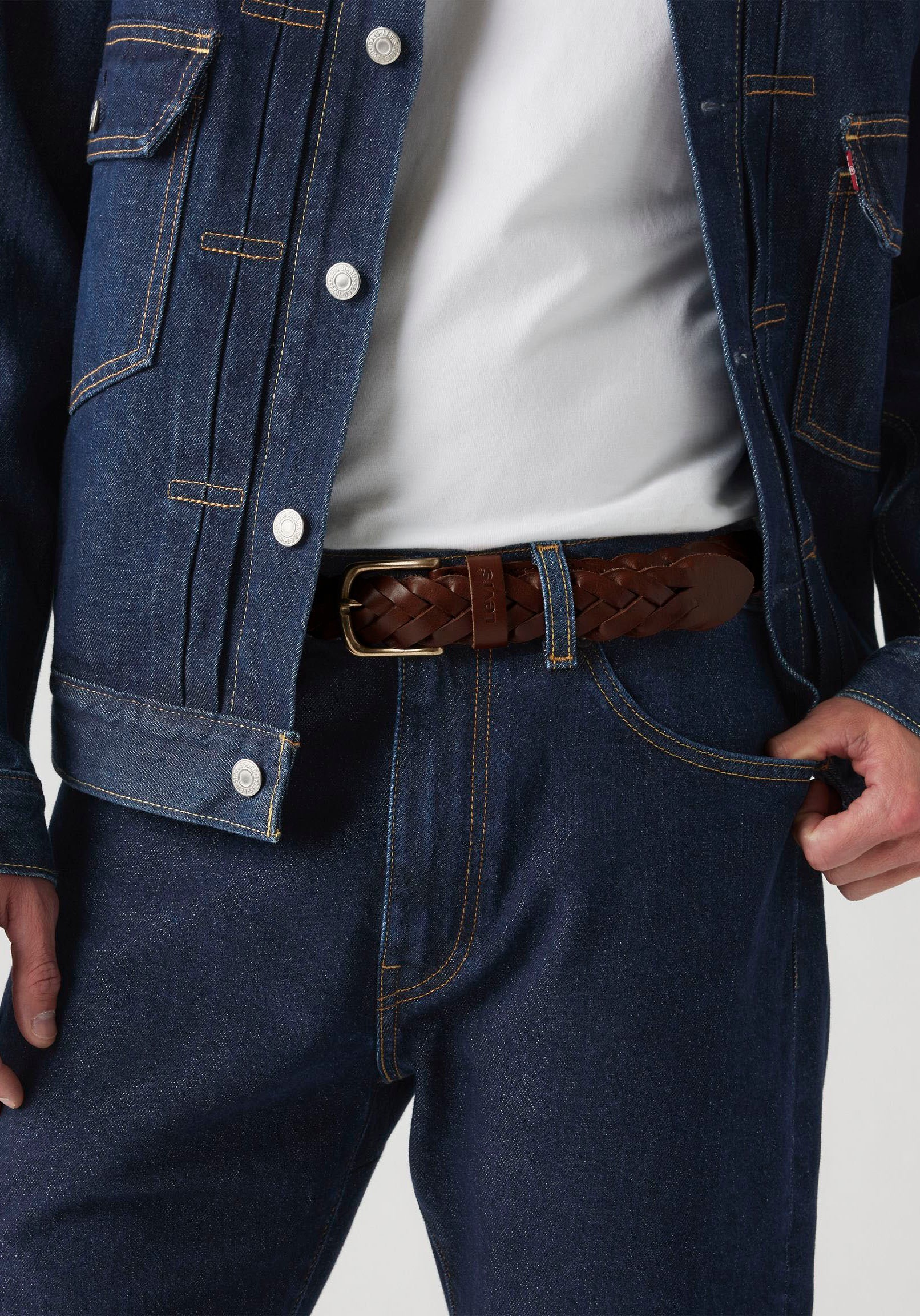 Levi's® Ledergürtel »LEATHER BRAID« Unisex