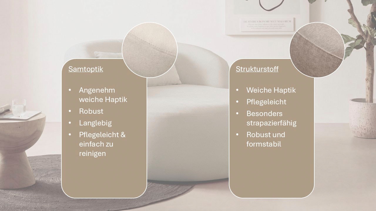 LeGer Home by Lena Gercke Fauteuil XXL »Yllara, moderner Lesesessel, Loveseat mit grosszügiger Sitzfläche« avec dossier courbé en velours ou structure