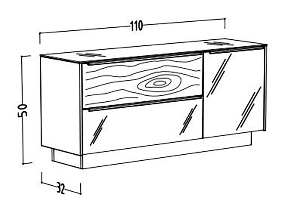 Mäusbacher Unterschrank »Nova Garderobe« Schubladenfront eiche massiv inkl. Griffbeleuchtung BHT 110x50x32 cm