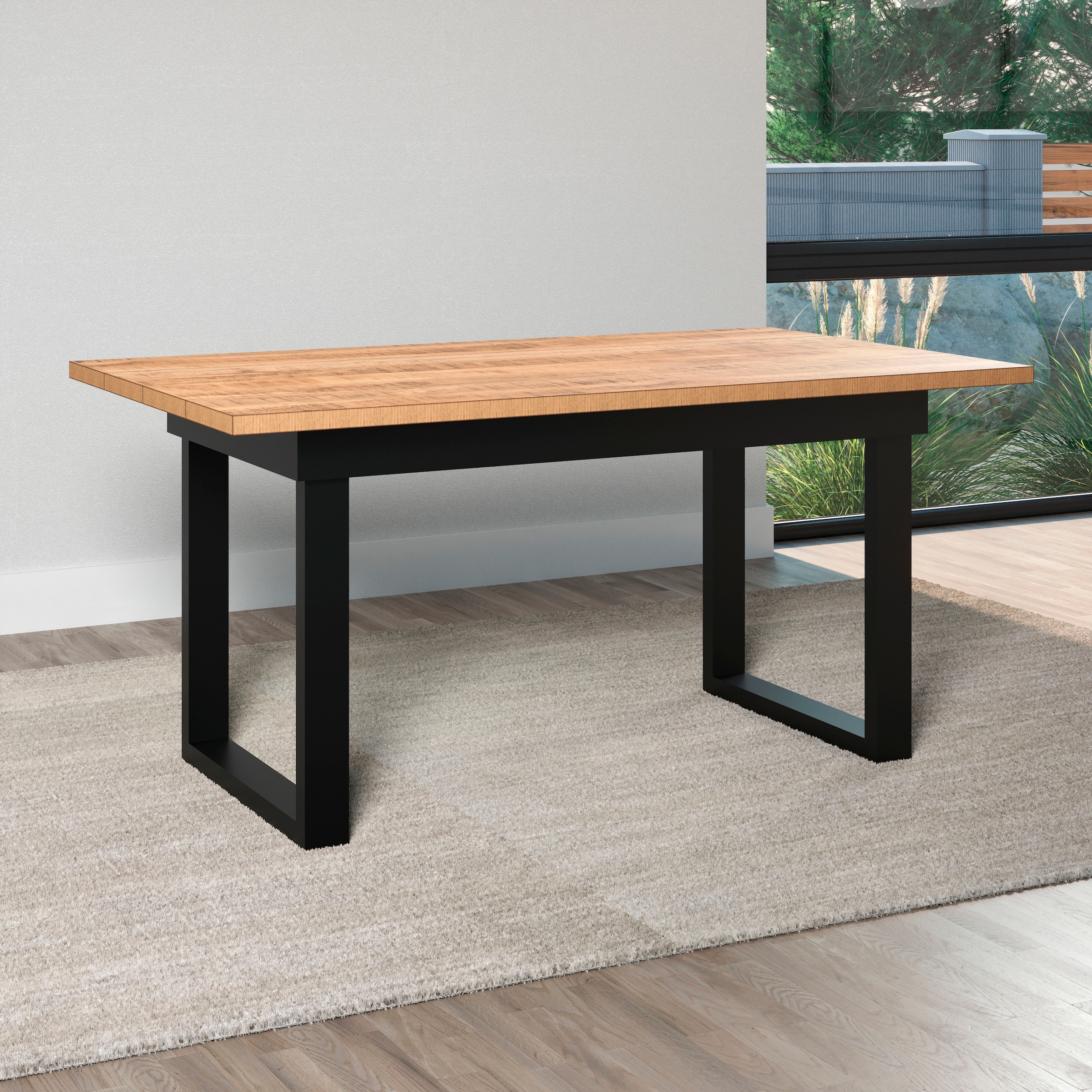 Home affaire Table de salle à manger »Elda« 1 cuis tlg. Esstisch mit 32 mm Tischplatte und Metallfüssen – (B/T/H) 160/90/76 cm