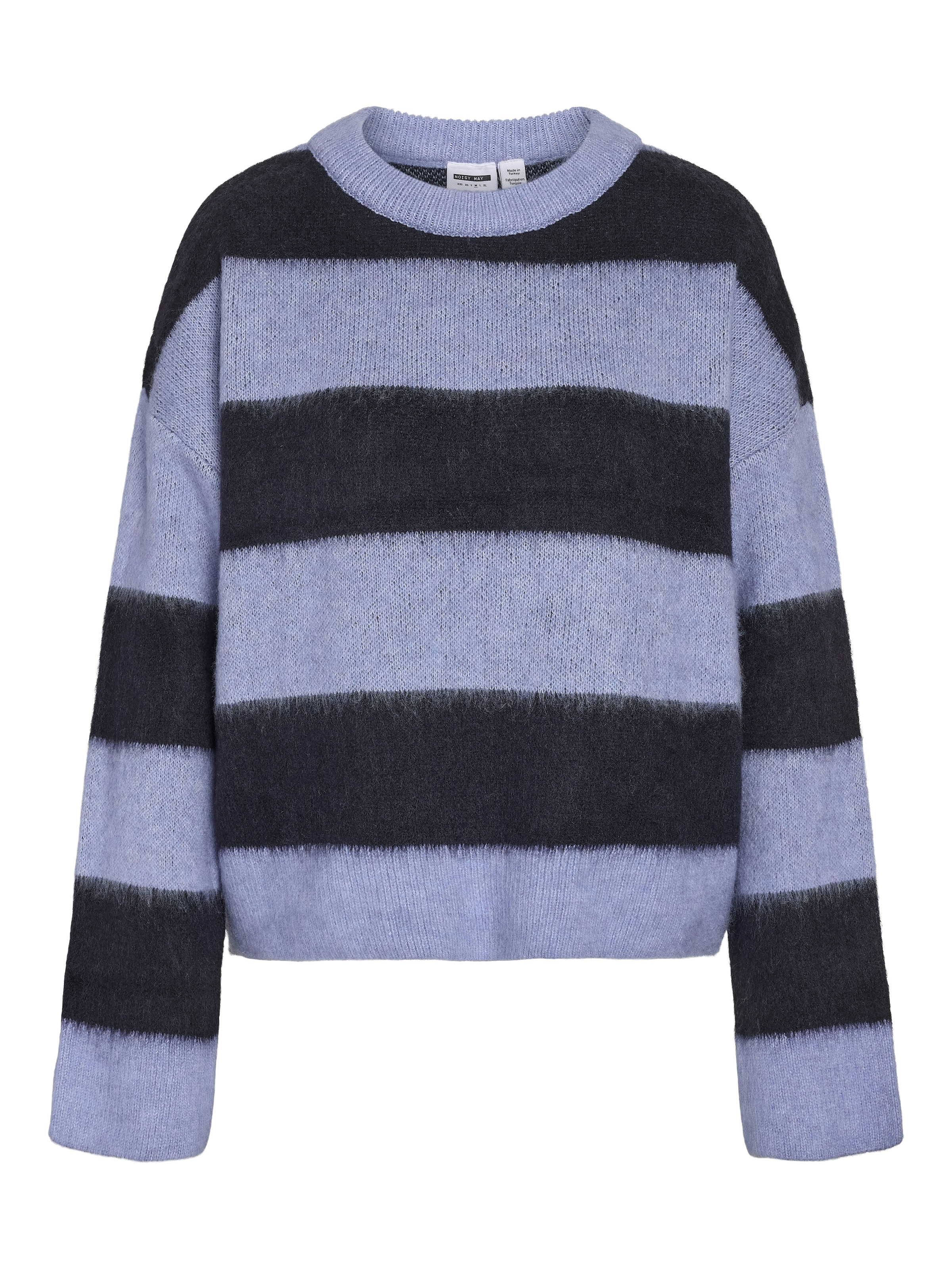 Noisy may Pull en tricot »NMSOFF L/S O-NECK KNIT NOOS« mélange de matériaux, coupe régulière