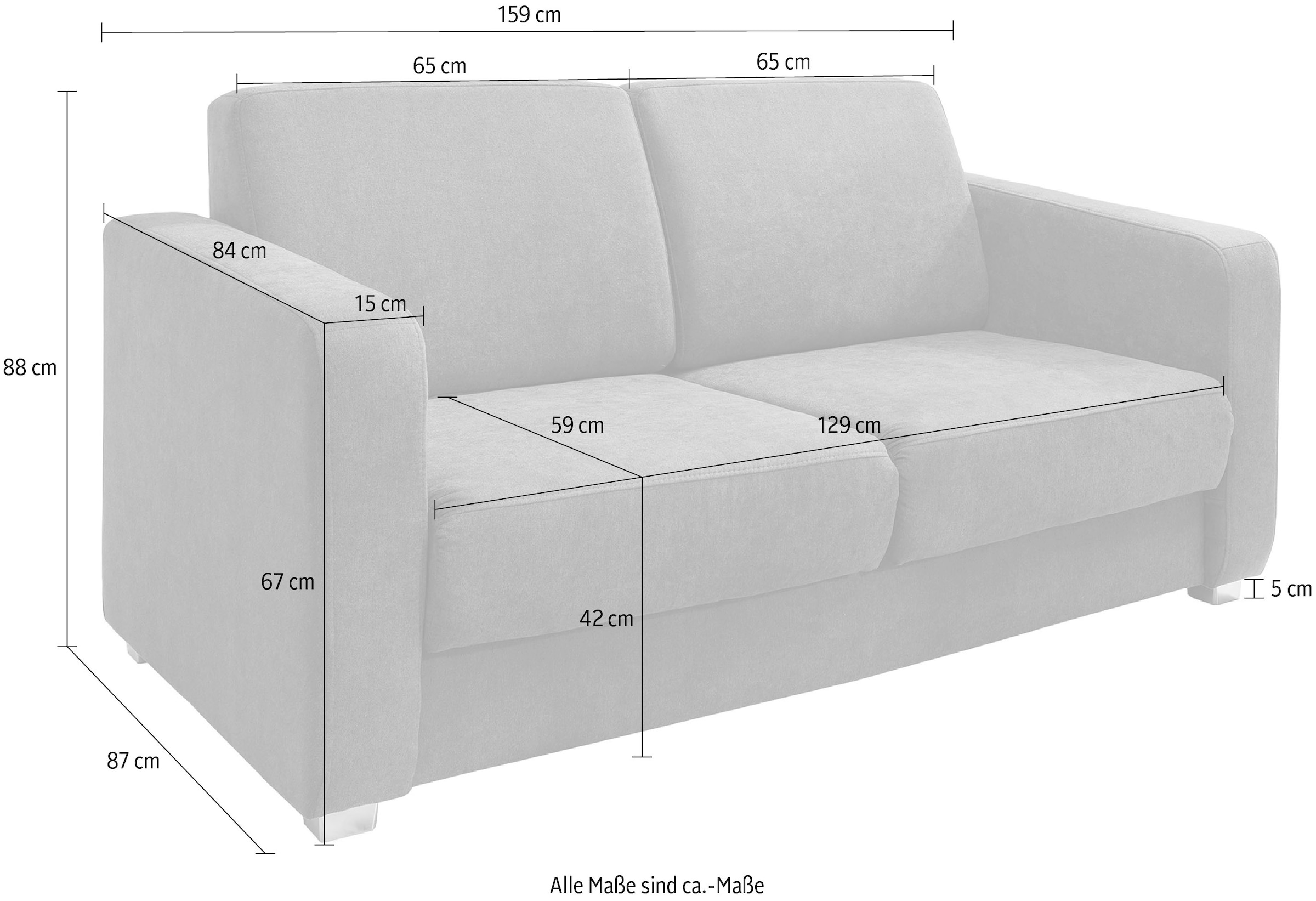 INOSIGN Schlafsofa »Mia Problemlöser Sofa, Einzelauszug, Bettsofa, zeitlos und bequem« mit 2 Einzelauszügen als Längsschläfer