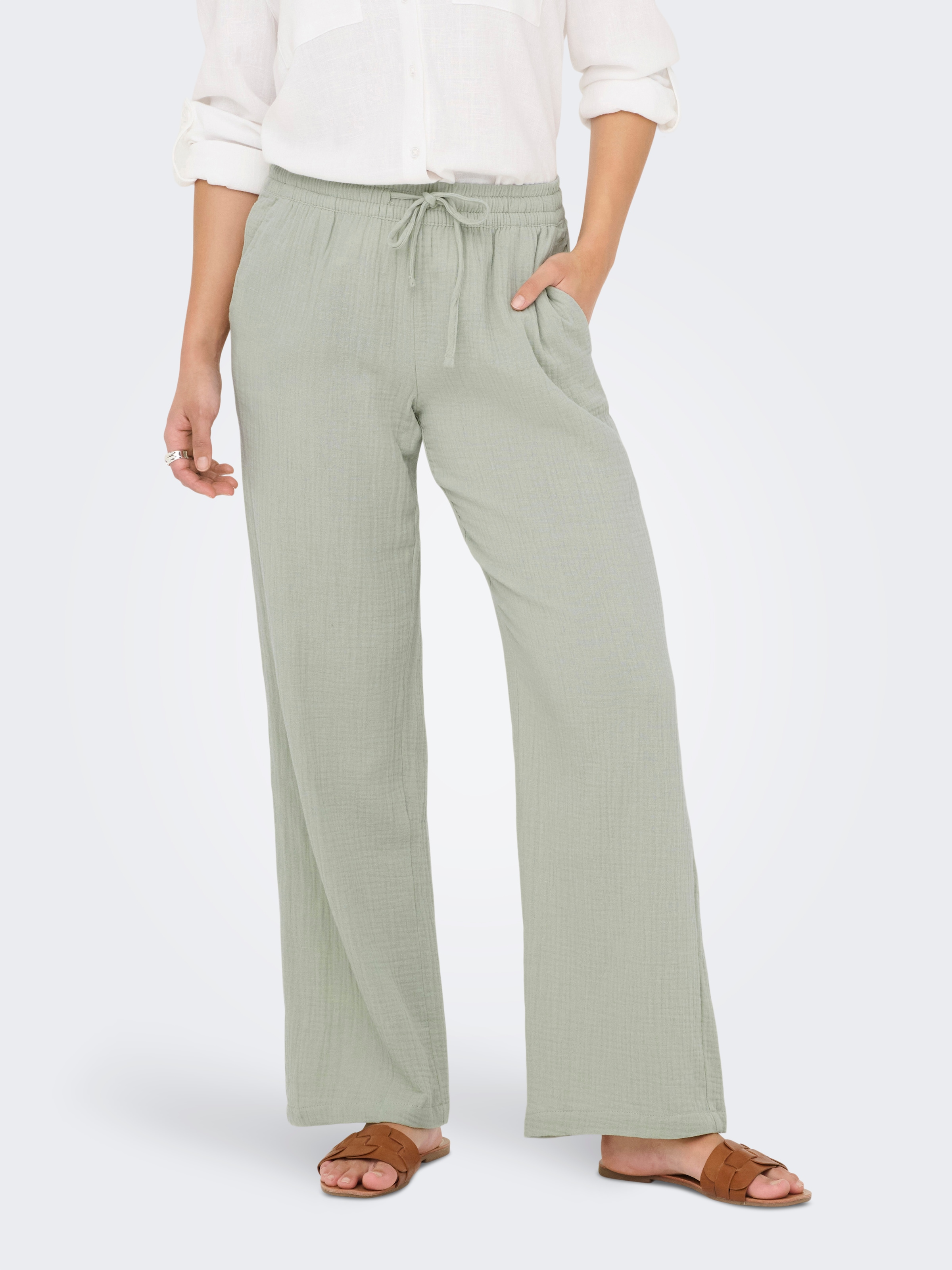 JDY Pantalon à enfiler »JDYTHEIS LIFE WIDE PANT WVN NOOS«  Sommerhose, aus Musselin