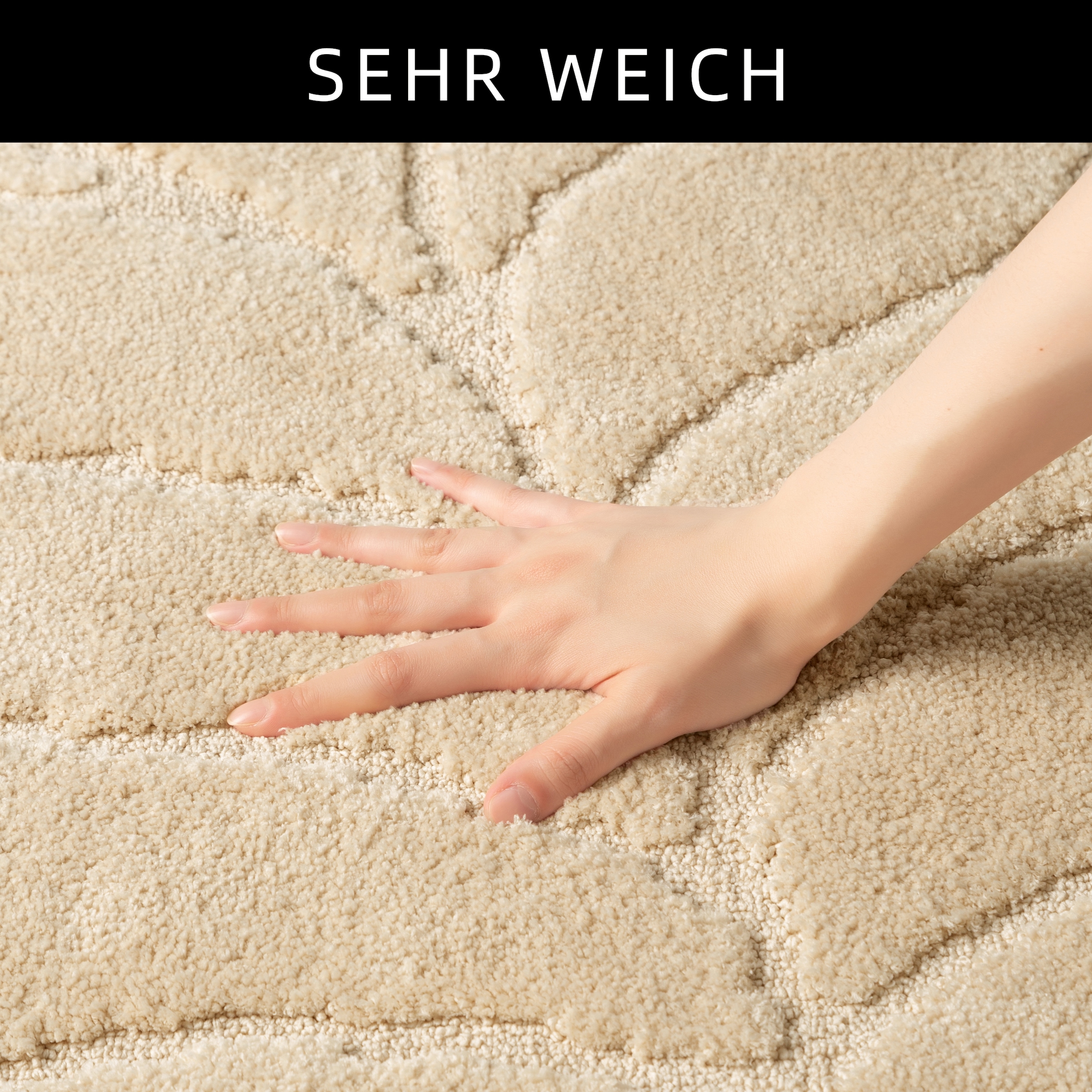 GOODproduct Badematte »Epense, Badvorleger, Badezimmer Teppich, Duschmatte mit Blattstruktur« Höhe 10 mm rutschhemmend beschichtet fussbodenheizungsgeeignet | schnell trocknend Badteppich, Uni, Blätter, Hoch-Tief, verschiedene Farben und Grössen