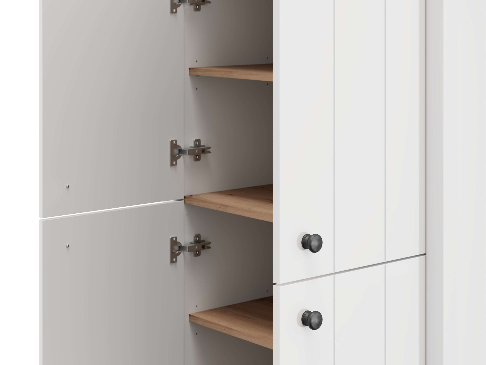 Home affaire Buffet haut »BEDFORD, Kommode, Anrichte, Schrank, Highboard im Landhausstil« Profil MDF 2D recouvert, marquage à chaud