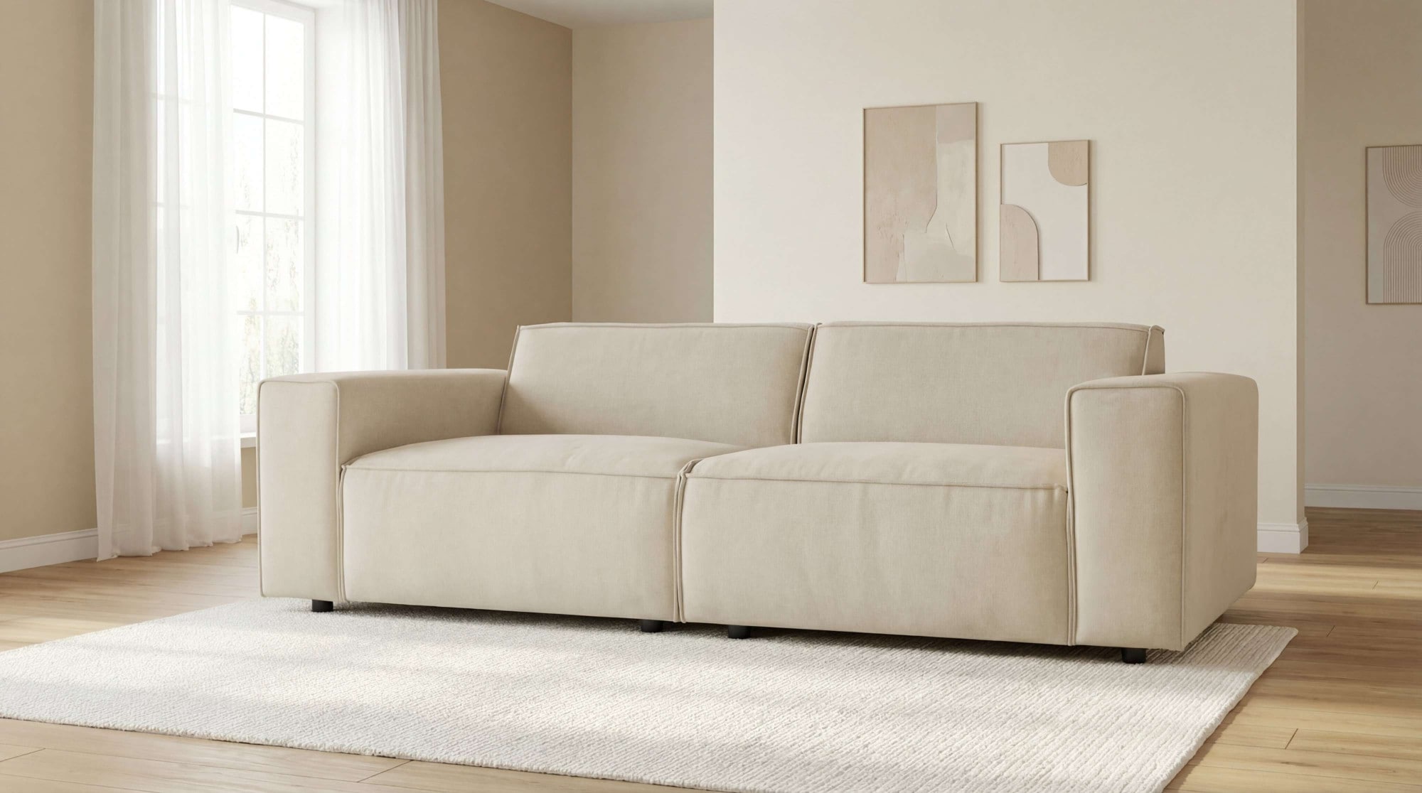 GOODproduct 2-Sitzer »Jorrena, extra weicher Chenille-Stoff« Kompaktsofa, 3 Komfortstufen, Breite 226 cm, mit Wellenunterfederung