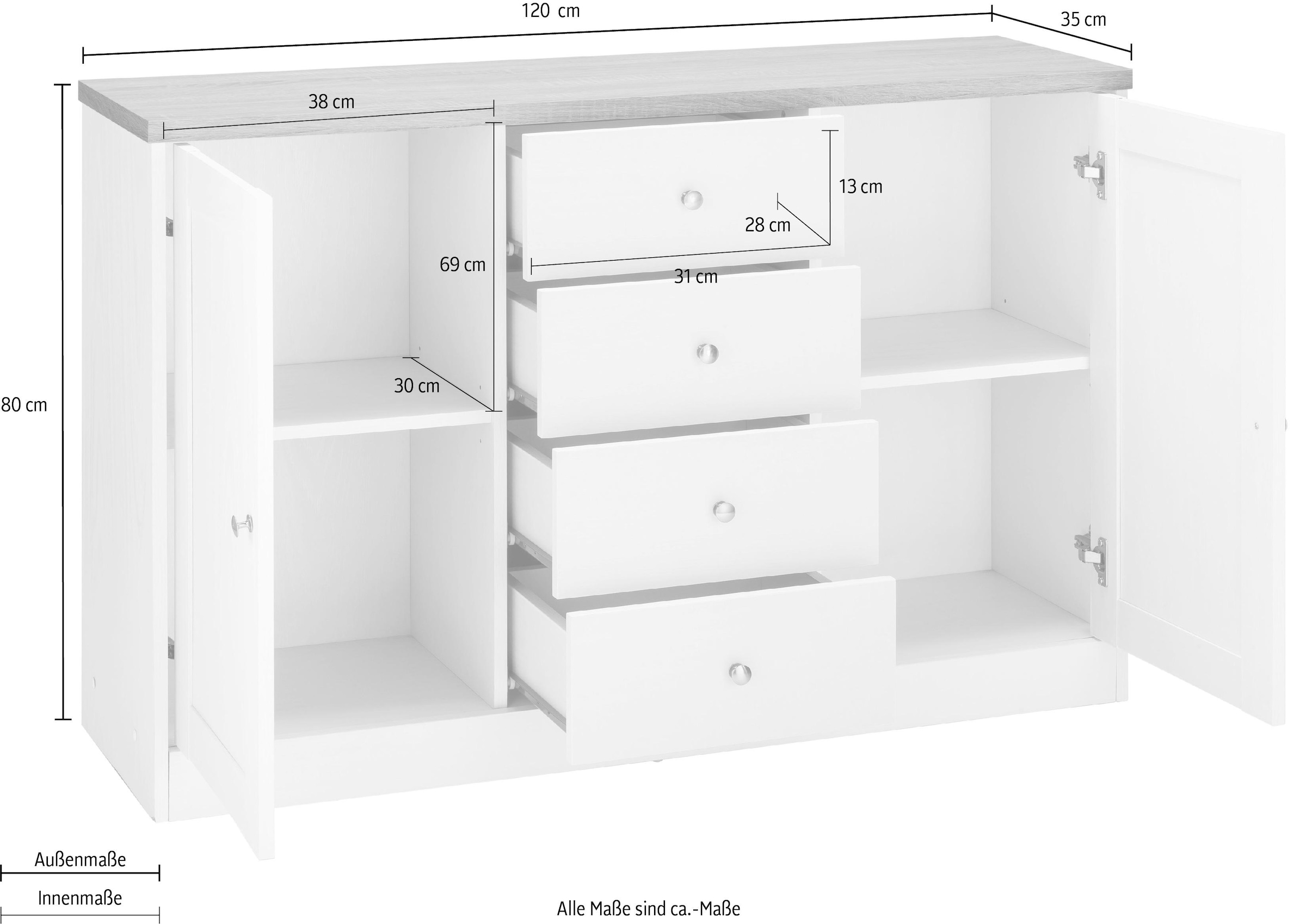 GOODproduct Kommode »Heide« Breite 120 cm