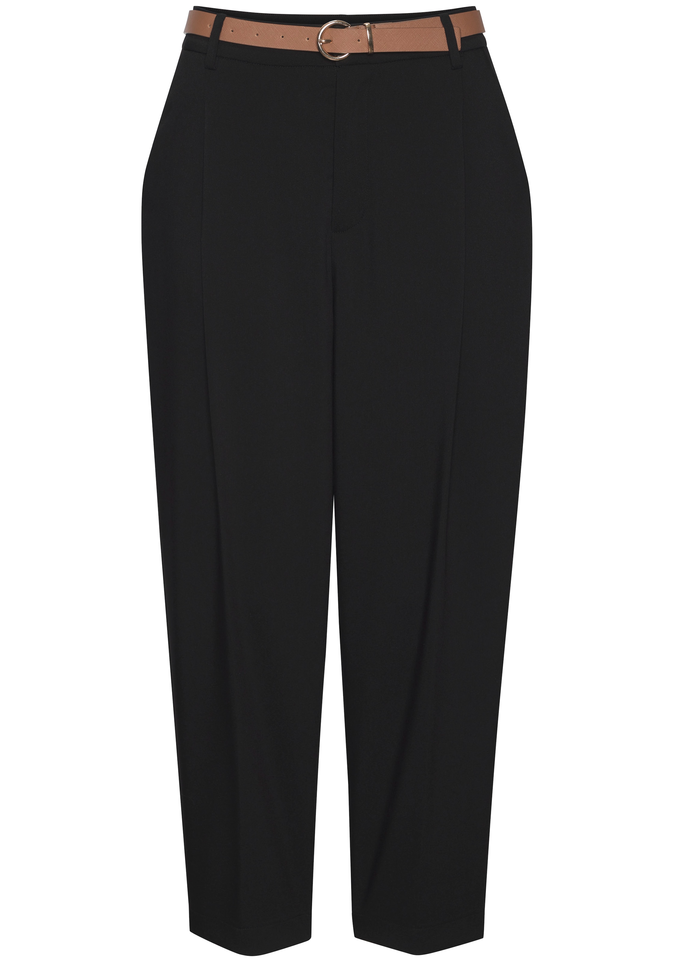 LASCANA Bundfaltenhose  mit Gürtel, in modischer Barrel-Form