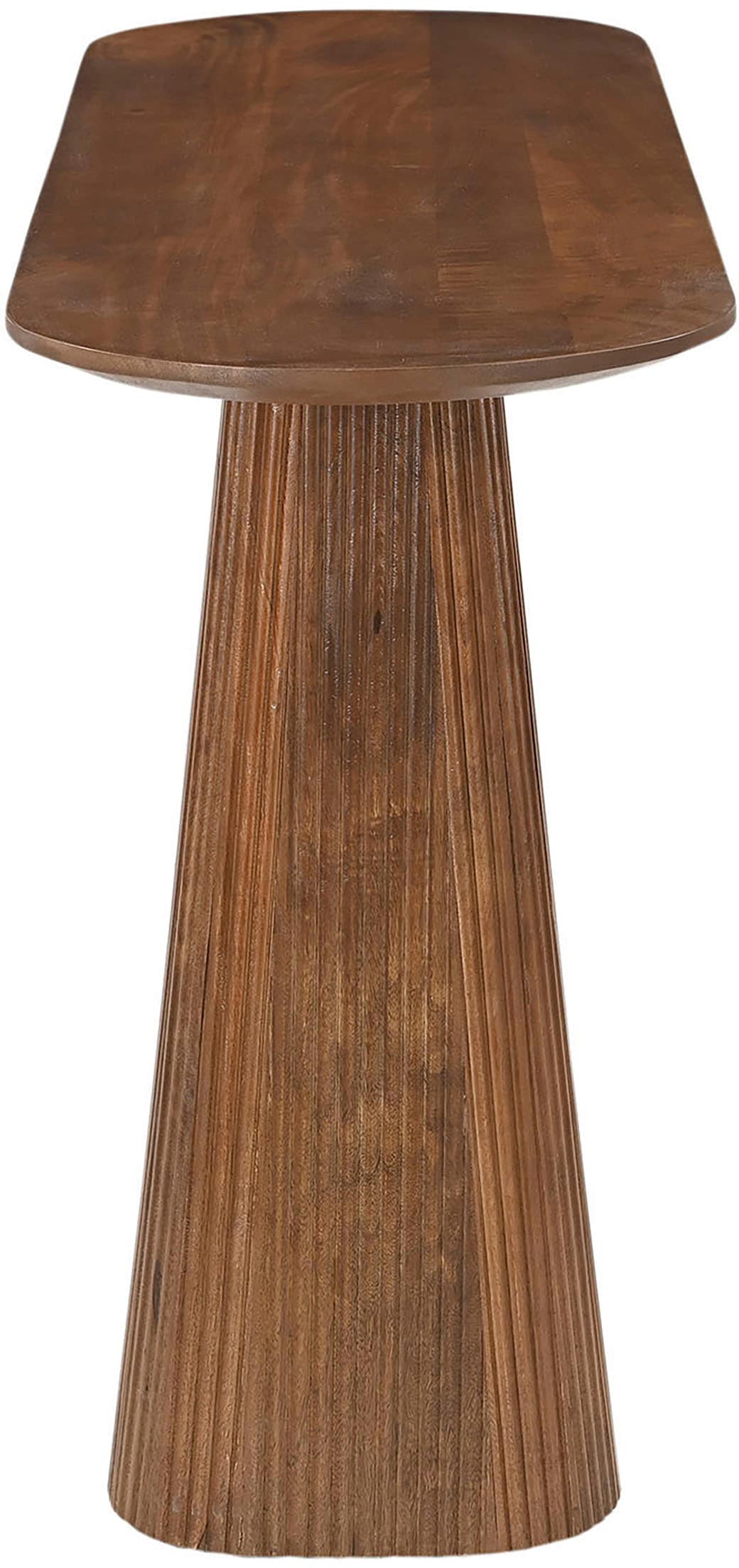 SIT Konsolentisch »Mumbai oval aus massivem Mangoholz mit Lamellen-Sockel« Ovale 140-cm-Platte trifft auf modernes Lamellendesign