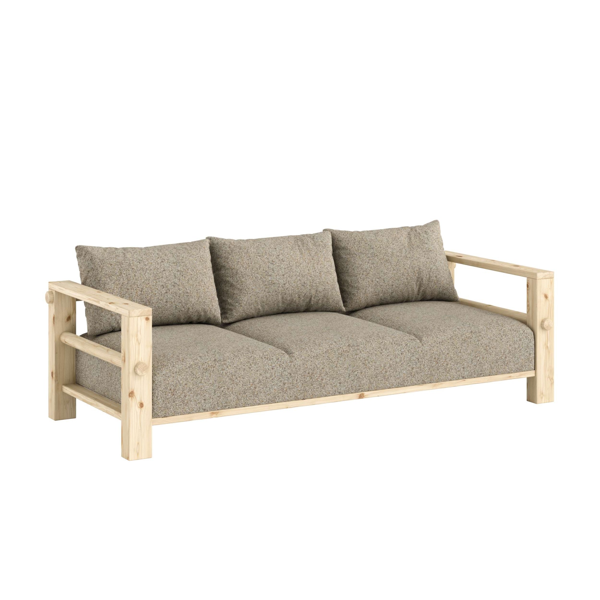 Karup Design Canapé »Bare Sofa, Schlafsofa mit Boxspring, 3-Sitzer, Couch, Bettfunktion« Matelas boxspring avec ressorts, 3 coussins dorsaux, fabriqué en Europe