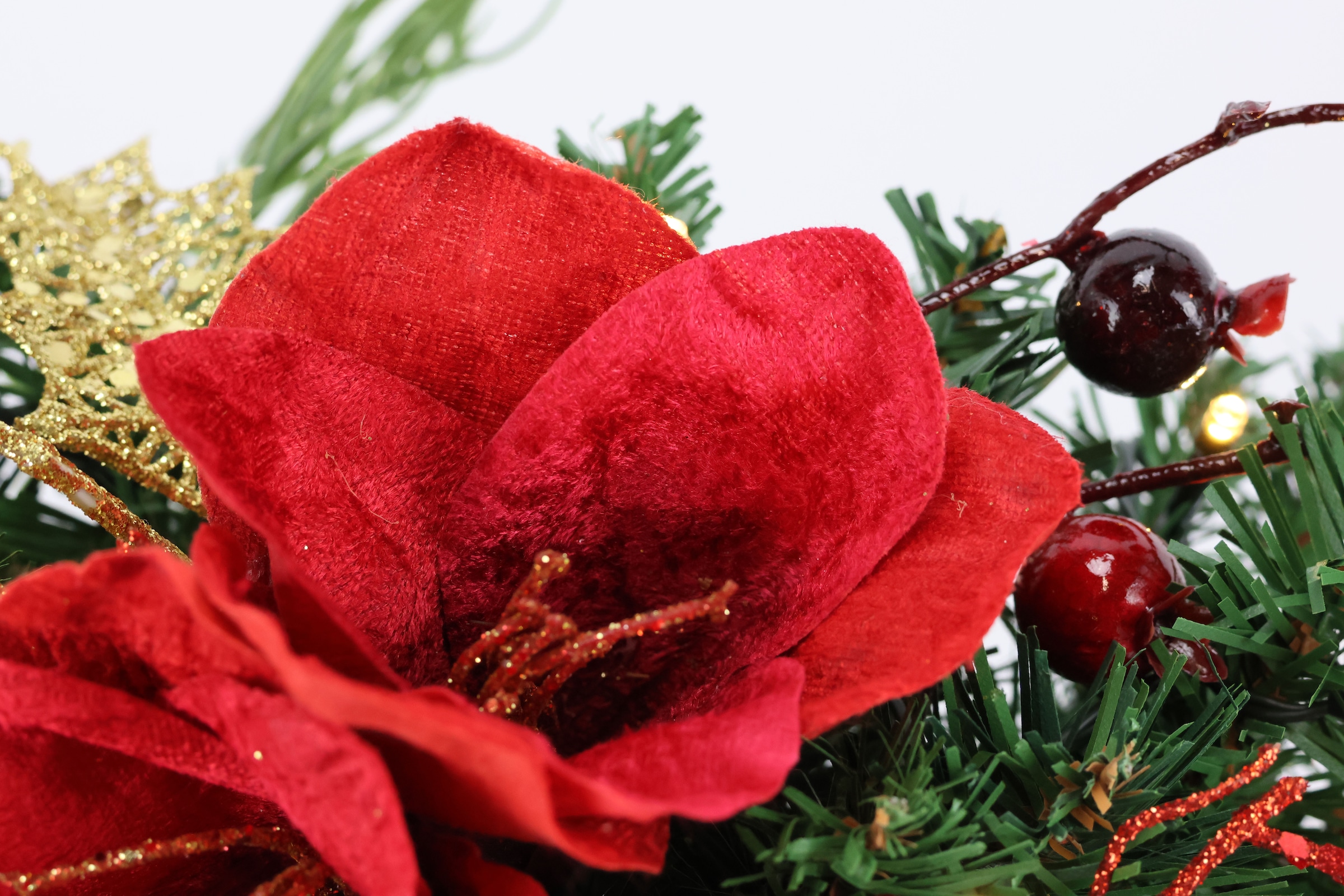 I.GE.A. Plante artificielle »Tannenleger« Amaryllis Zapfen Beeren künstlich warmweiss Weihnachtsdeko Tisch Advent
