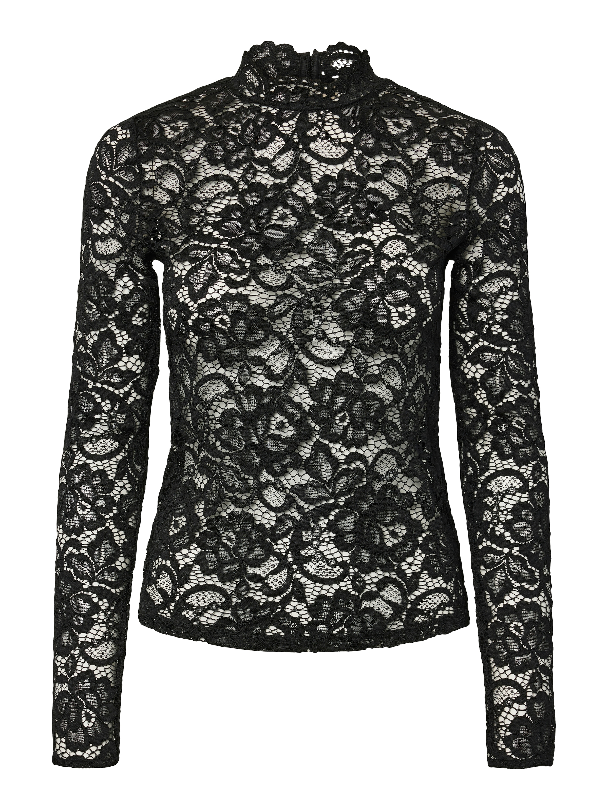 Y.A.S T-shirt à manches longues »YASLACEY LS LACE TOP S. NOOS« Materialmix, slim fit