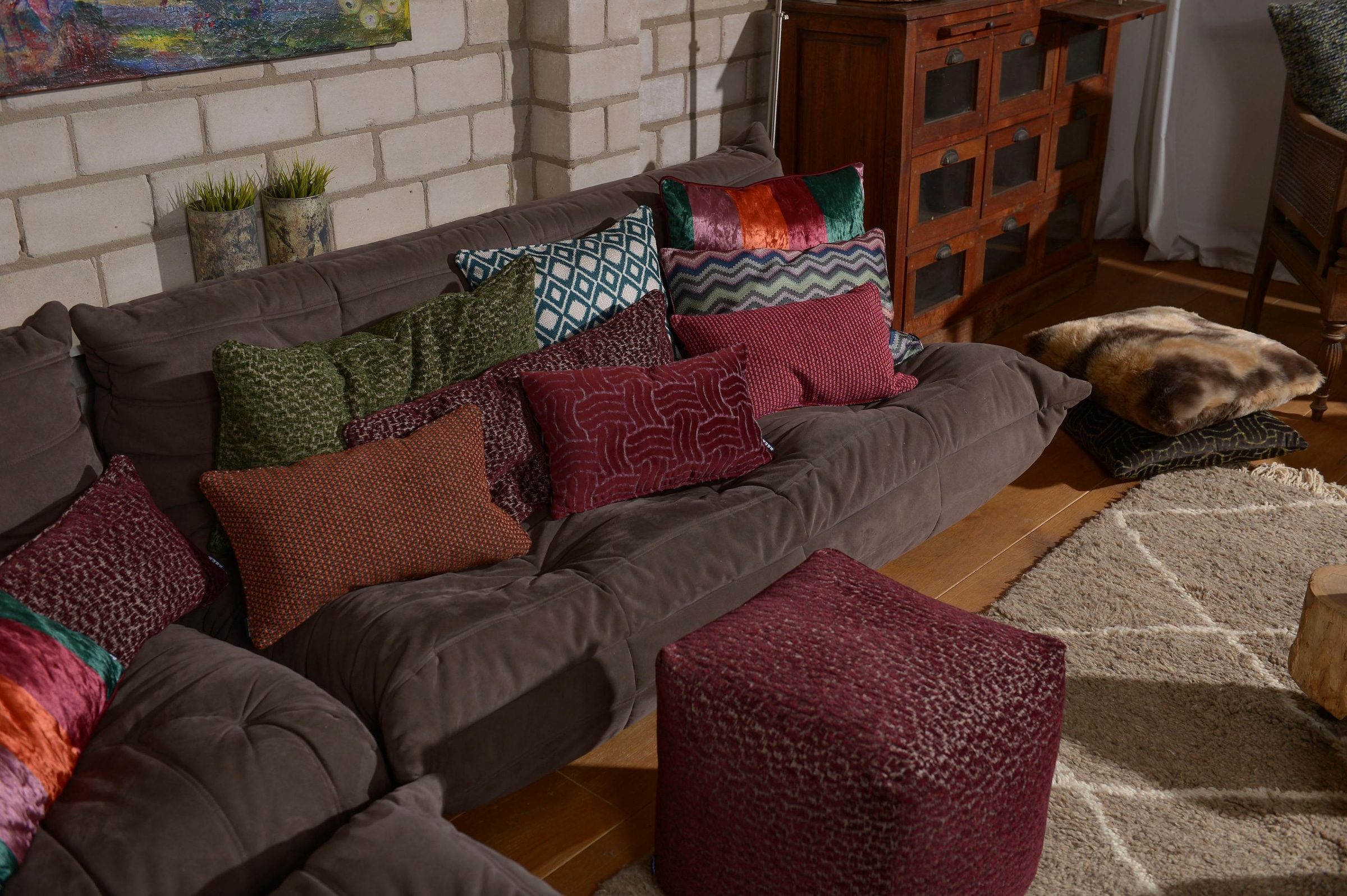 H.O.C.K. Coussin décoratif »Lima« mit feinem Muster, Kissenhülle mit Füllung, 1 Stück