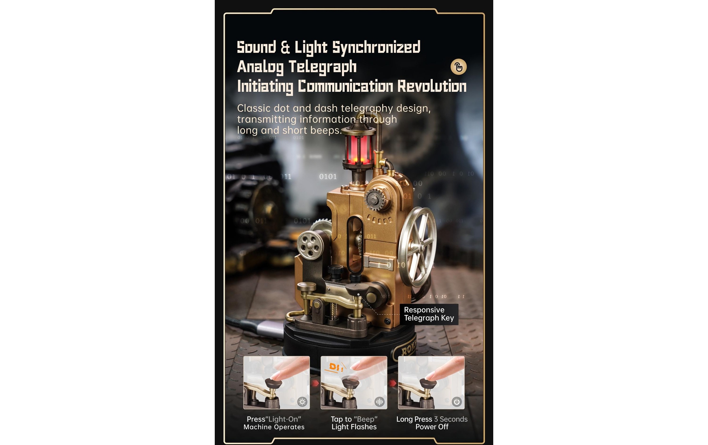   Modellbausatz »Rolife Morse Telegraph Mechanischer Morse-Telegraf« 60 Stk. tlg.