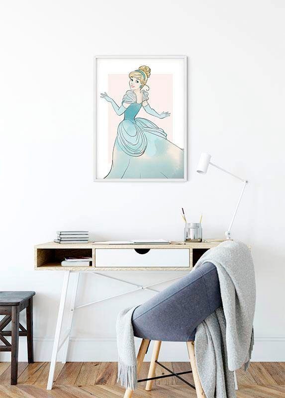 Komar Image »Cinderella Beauty« Disney 1 cuis tlg. tableau mural décoratif pour chambre d'enfant - sans cadre