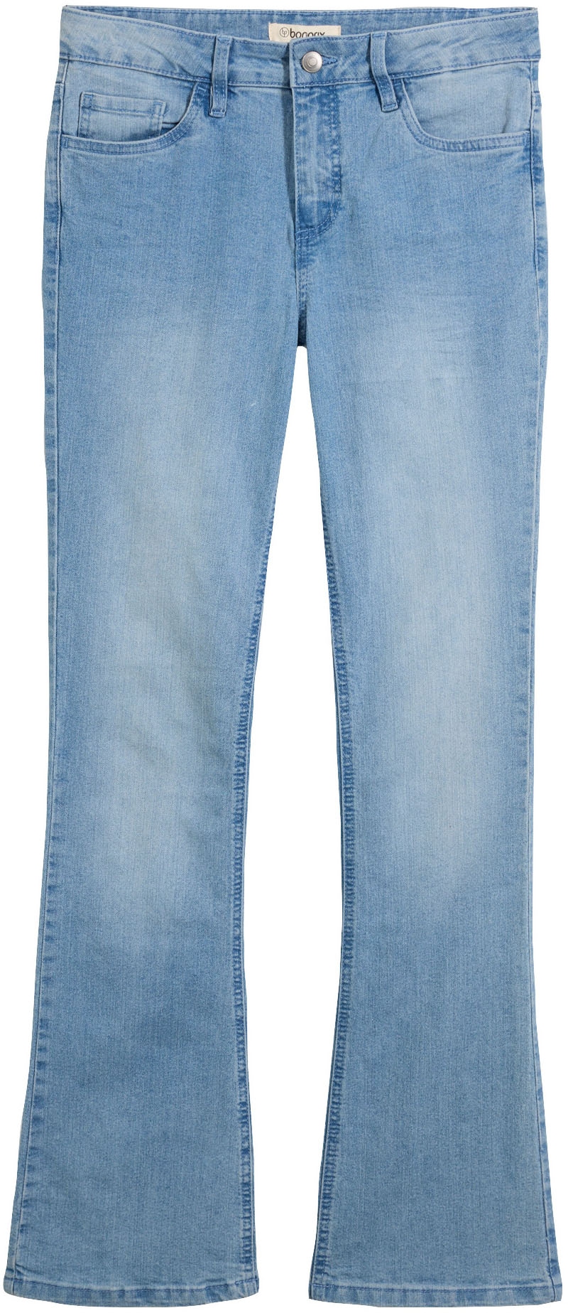 bonprix Jeans à pattes d'eph »Flared Jeans Mid Waist, Stretch« 5-Pocket-Style, aus Baumwolle, Polyester und Elasthan, Mid Waist