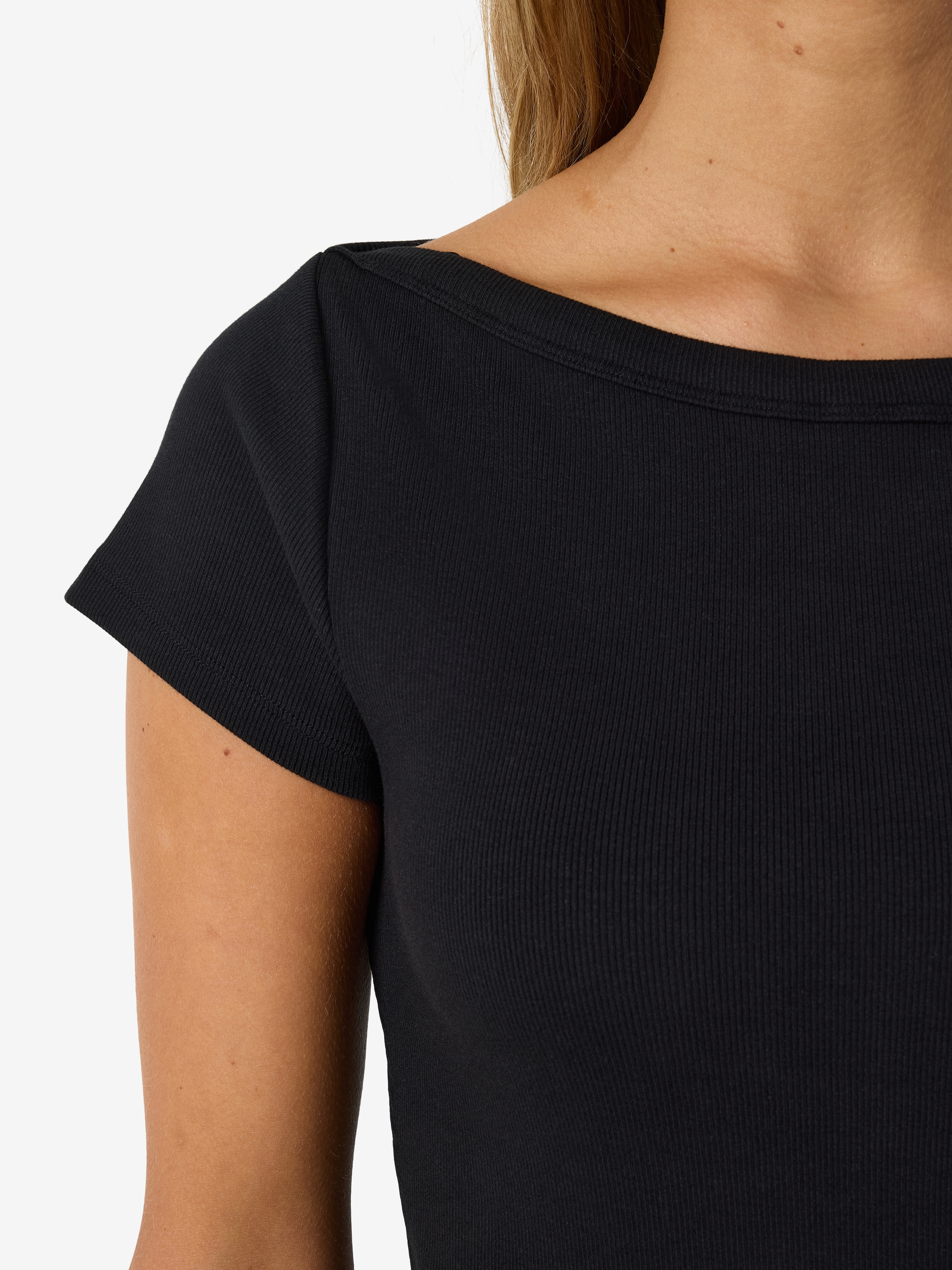Noisy may T-shirt à manches courtes »NMMAYA S/S BOATNECK TOP NOOS« Baumwollmischung, regular fit