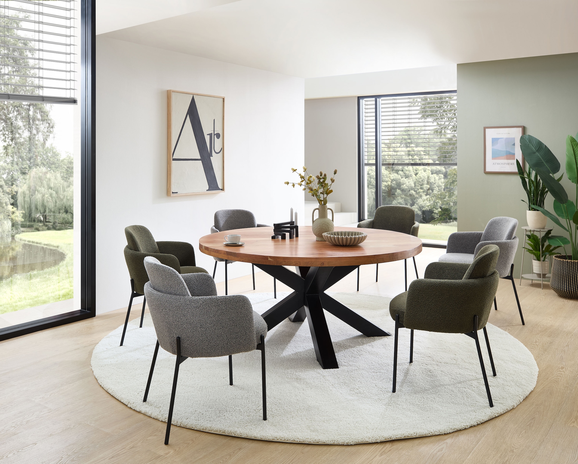 Stolkom Chaise avec accoudoirs »Flora BxHxT 61x84x63 cm« (Ensemble) 2 cuisBreite 61cm, Federkern im Sitz