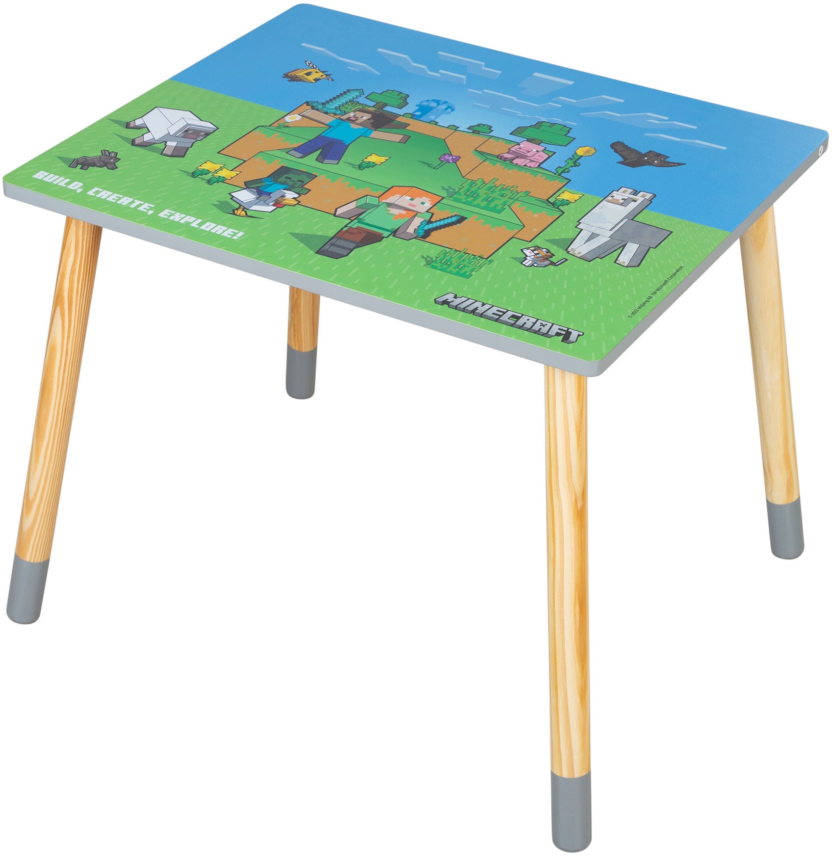 Phoenix Ensemble de sièges pour enfants »Minecraft Sitzgruppe« 3 pièces tlg. ensemble table avec 2 chaises