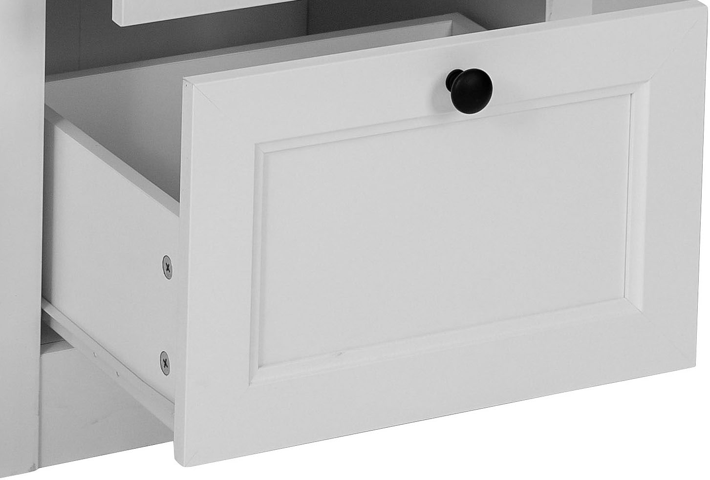 GOODproduct Vitrines »Rigny« aus MDF, mit Holz-Zierleiste, schwarzem Metallgriff