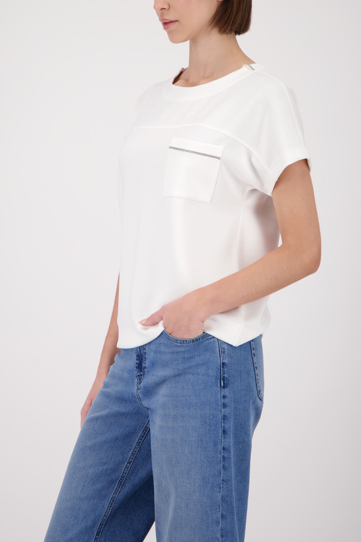 Monari Sweatshirt »Sweatshirt Basic Kette«, mit aufgesetzter Schmucktasche
