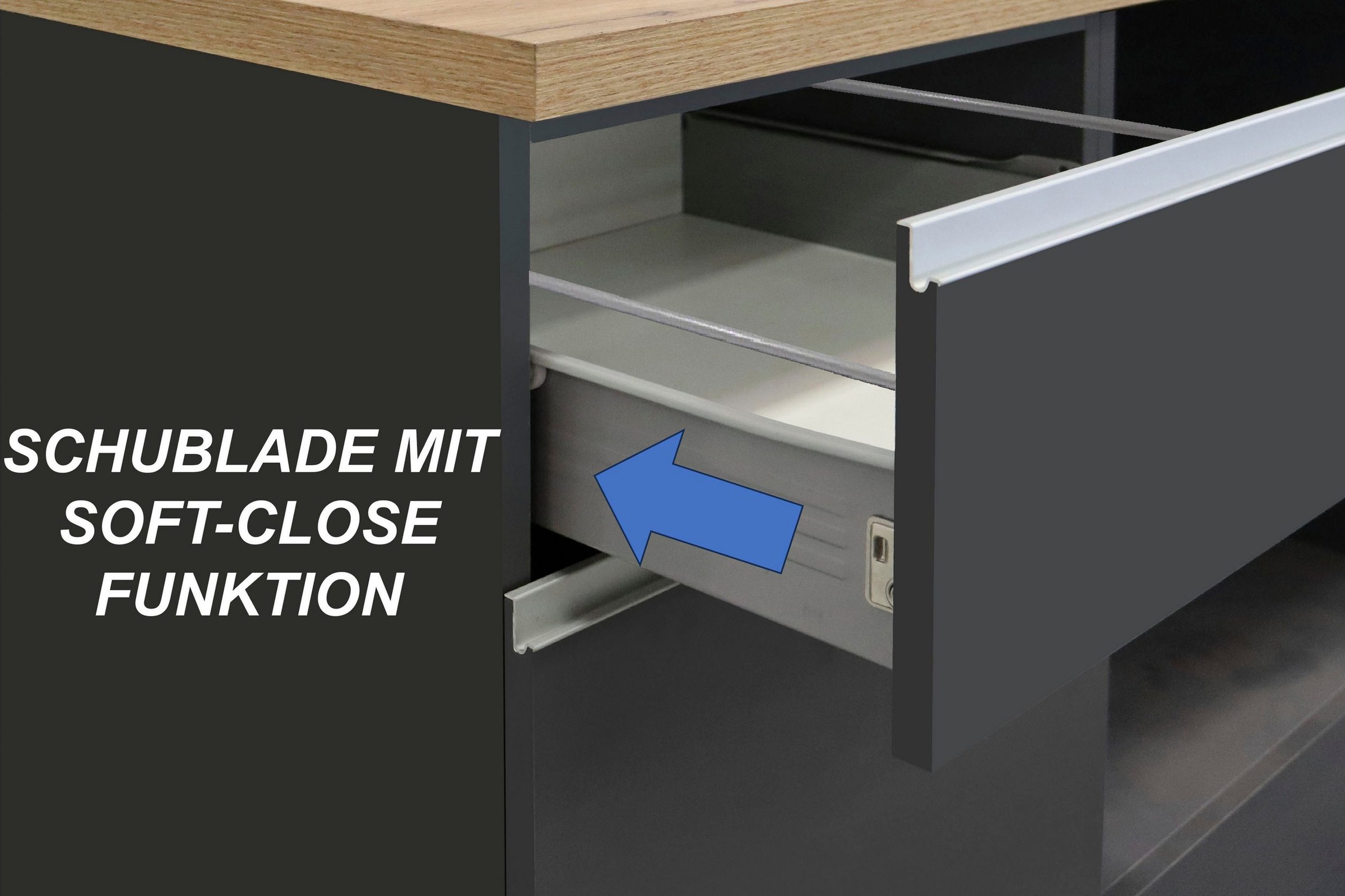 KOCHSTATION Ilot de cuisine »Sole,Kochinsel,Küchenarbeitsblock,Inselküche,Arbeitsinsel« Breite 160 cm mit 2 Türen,2 Schubkästen, Aluminiumgriff