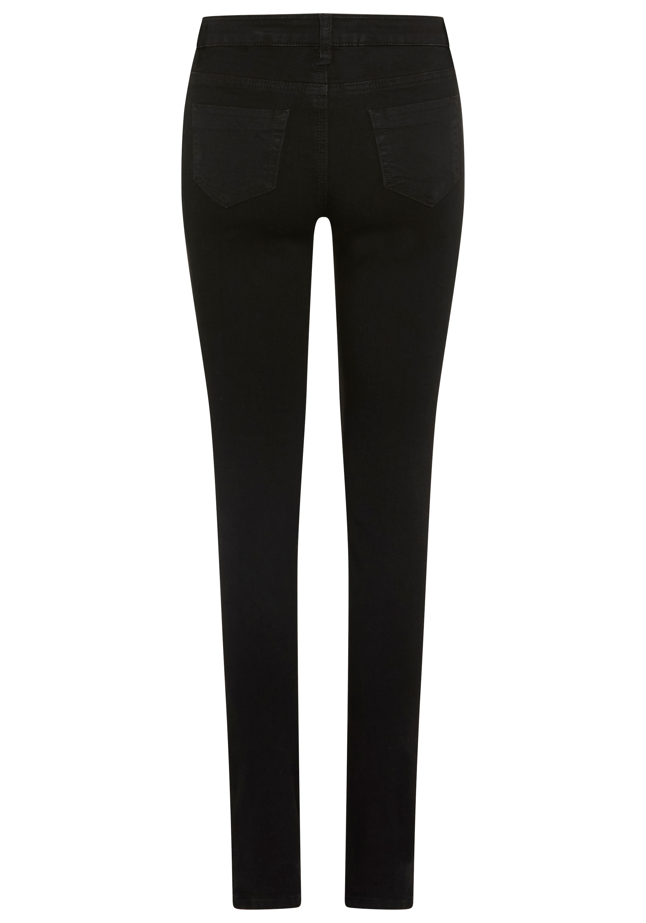 Tamaris Skinny-fit-Jeans »aus bequemen Stretch-Denim« schmale Beinweite, mit Gürtelschlaufenbund, mit Metallreissverschluss