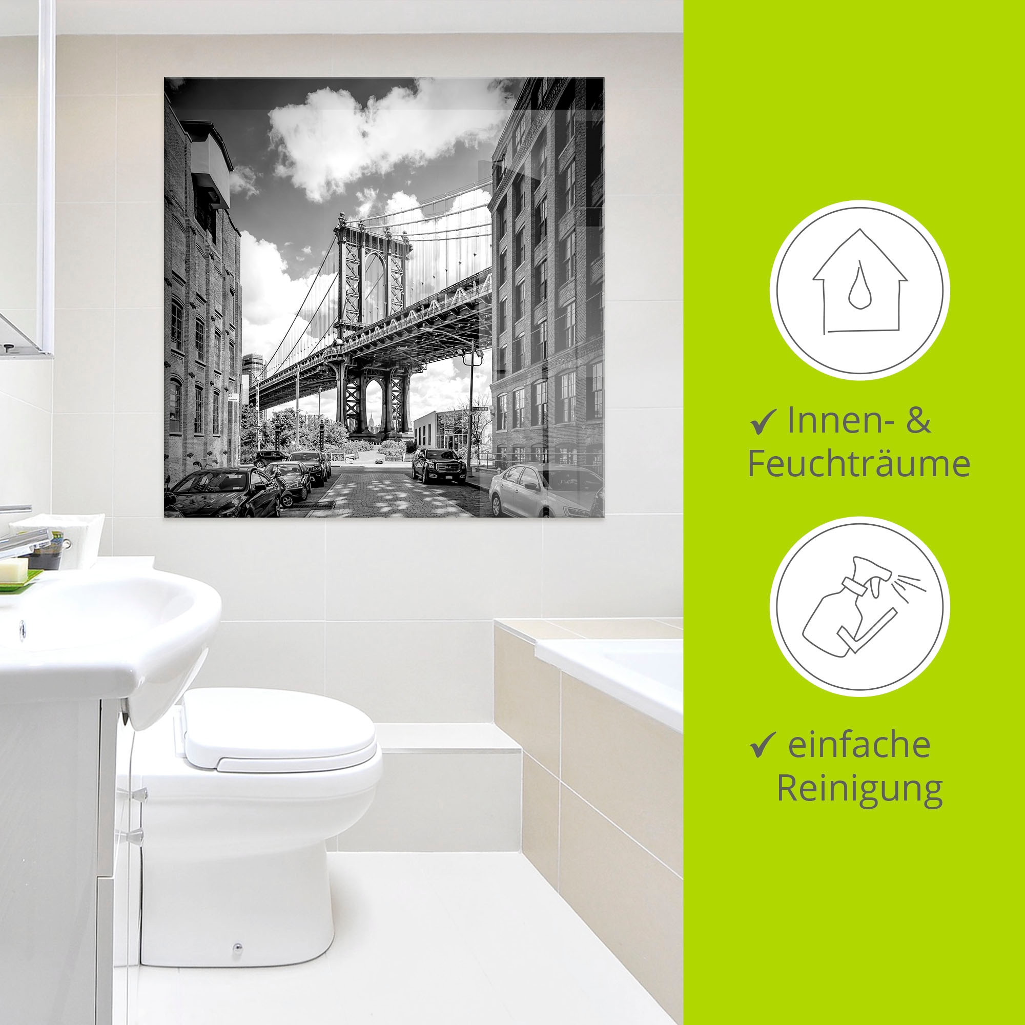 Artland Glasbild »New York City Manhattan Bridge I« Amerika 1 Stk. tlg. in verschiedenen Grössen