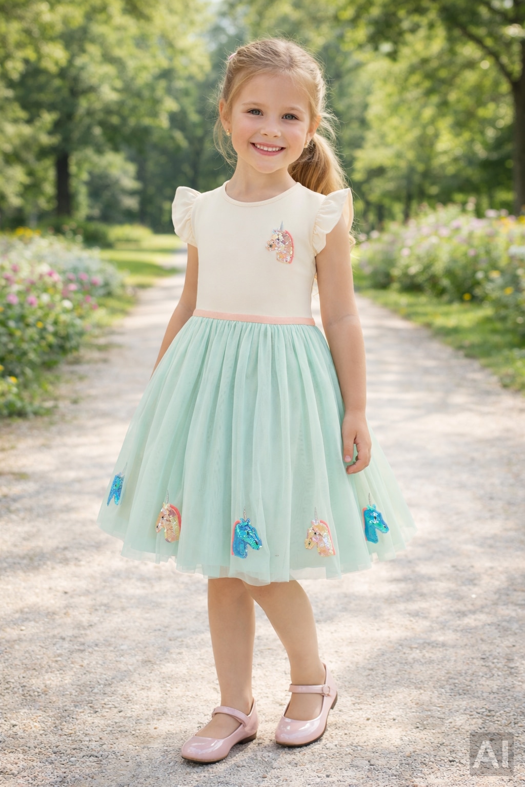 happy girls Jerseykleid mit Tüllrock und tollen Pailletten-Applikationen