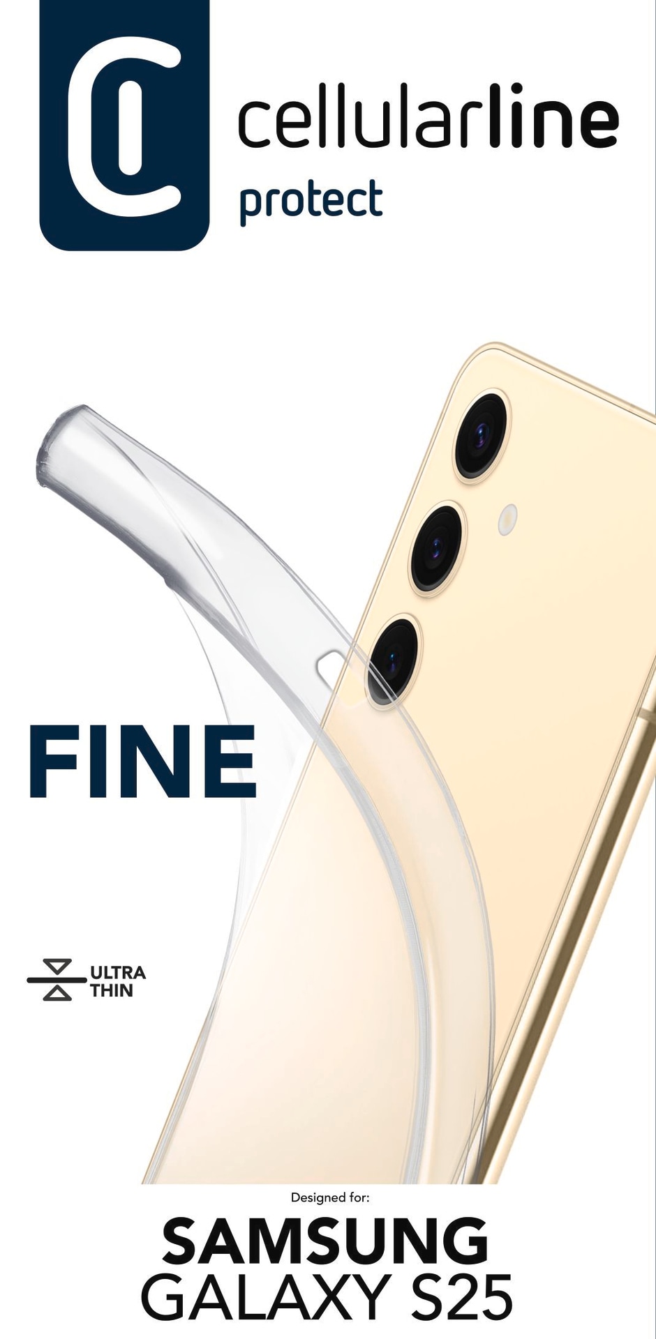 Cellularline Handyhülle »Fine Case für Samsung Galaxy S25« Backcover, Schutzhülle, Handyschutzhülle, Case, Schutzcase, stossfest