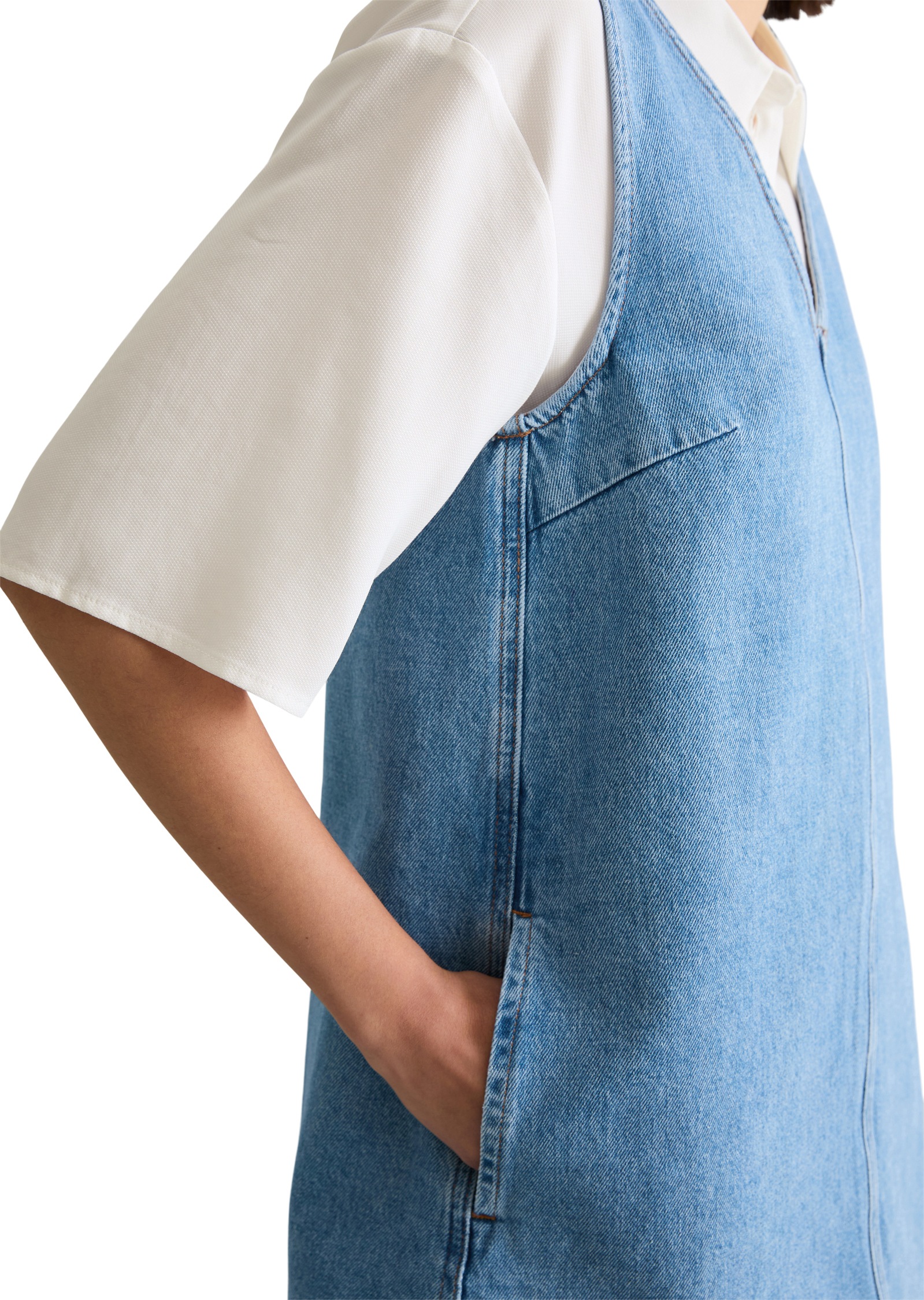 Marc O'Polo DENIM Robe en jean loose fit mit Ananasblattfasern