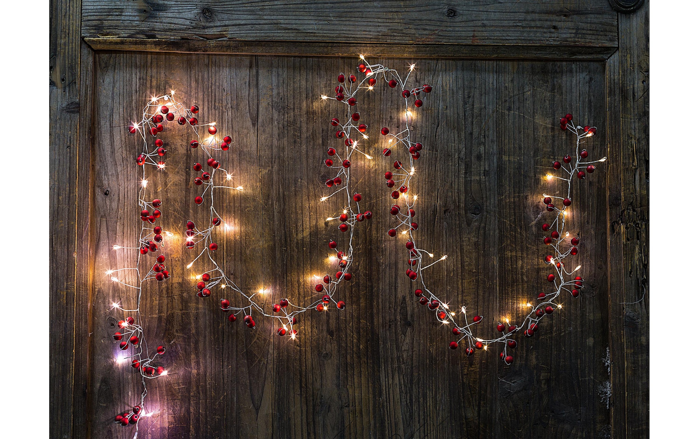   LED-Lichterkette »Dameco mit roten Kügelchen, 72 Lampen, 45139 m« 72 Stk.-flammig