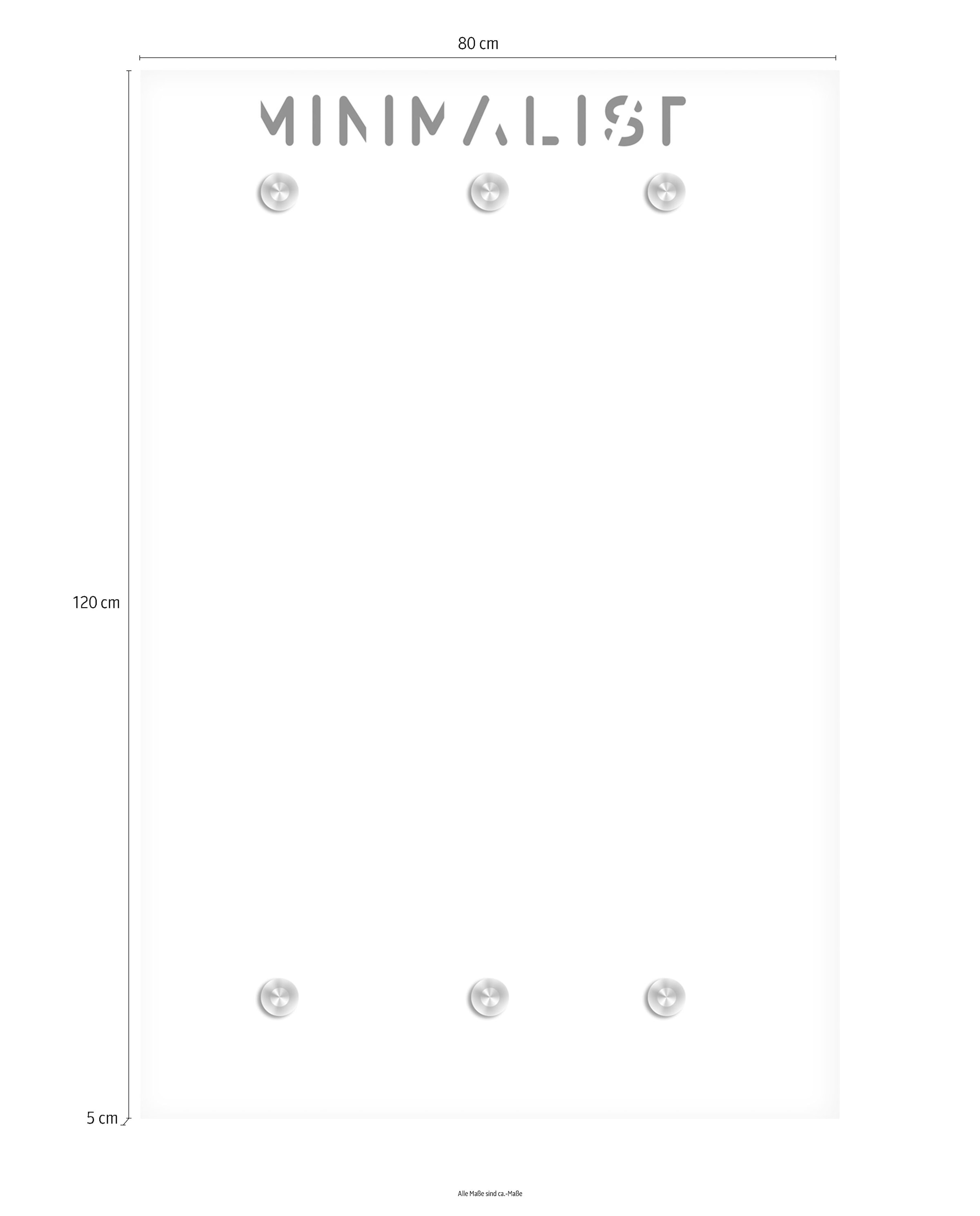 queence Garderobenleiste »MINIMALIST« mit 6 Haken, 80 x 120 cm