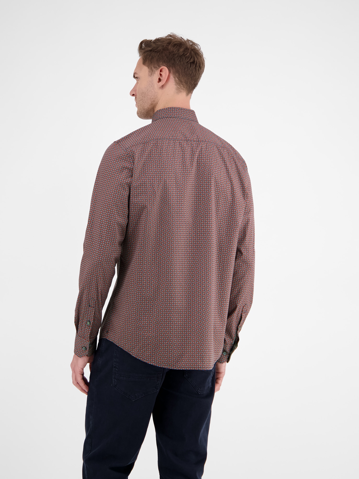 LERROS Chemise à manches longues »Poplinhemd mit Stretchanteil, minimal gemustert«