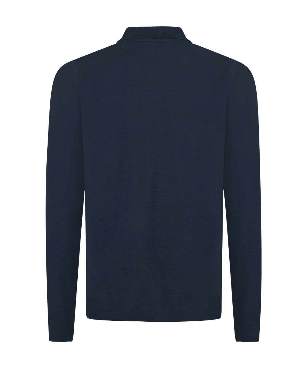 Pierre Cardin Langarm-Poloshirt mit Strukturmuster