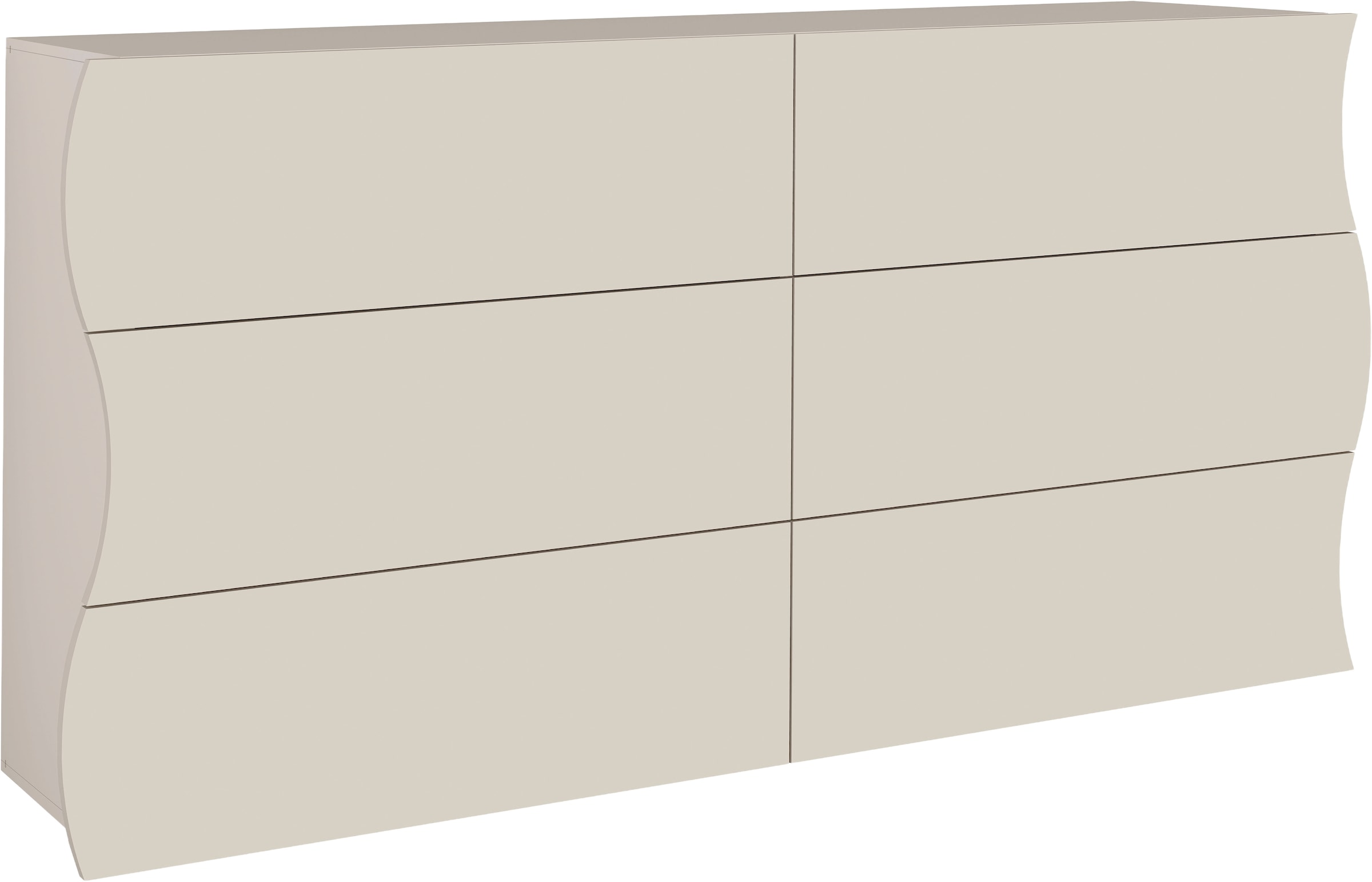 Home affaire Commode »Onda« Onda, largeur 154 cm, cachemire, avec 6 tiroirs, fabriqué en Italie