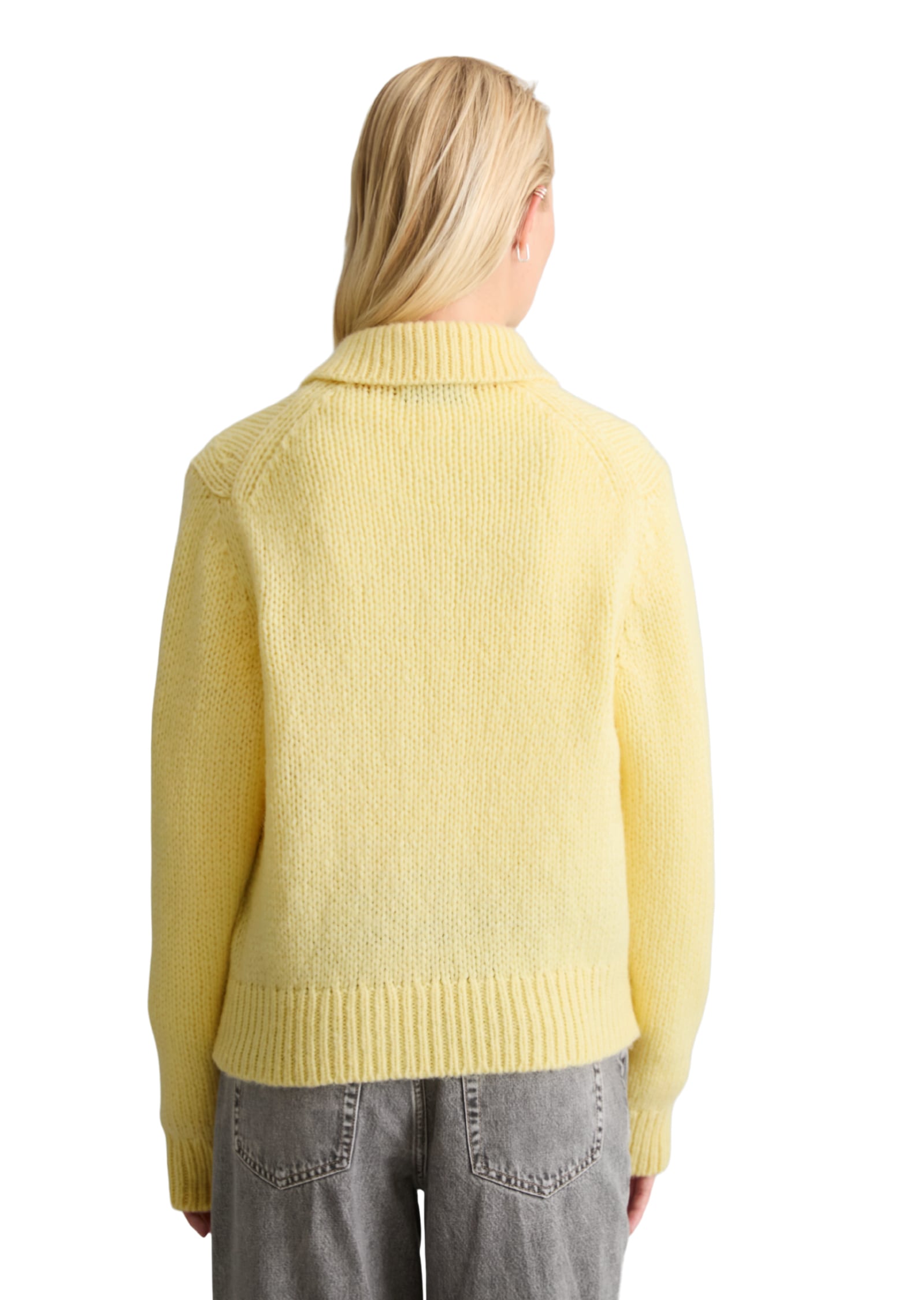 Marc O'Polo DENIM Veste en tricot avec col polo en laine vierge et laine d’alpaga